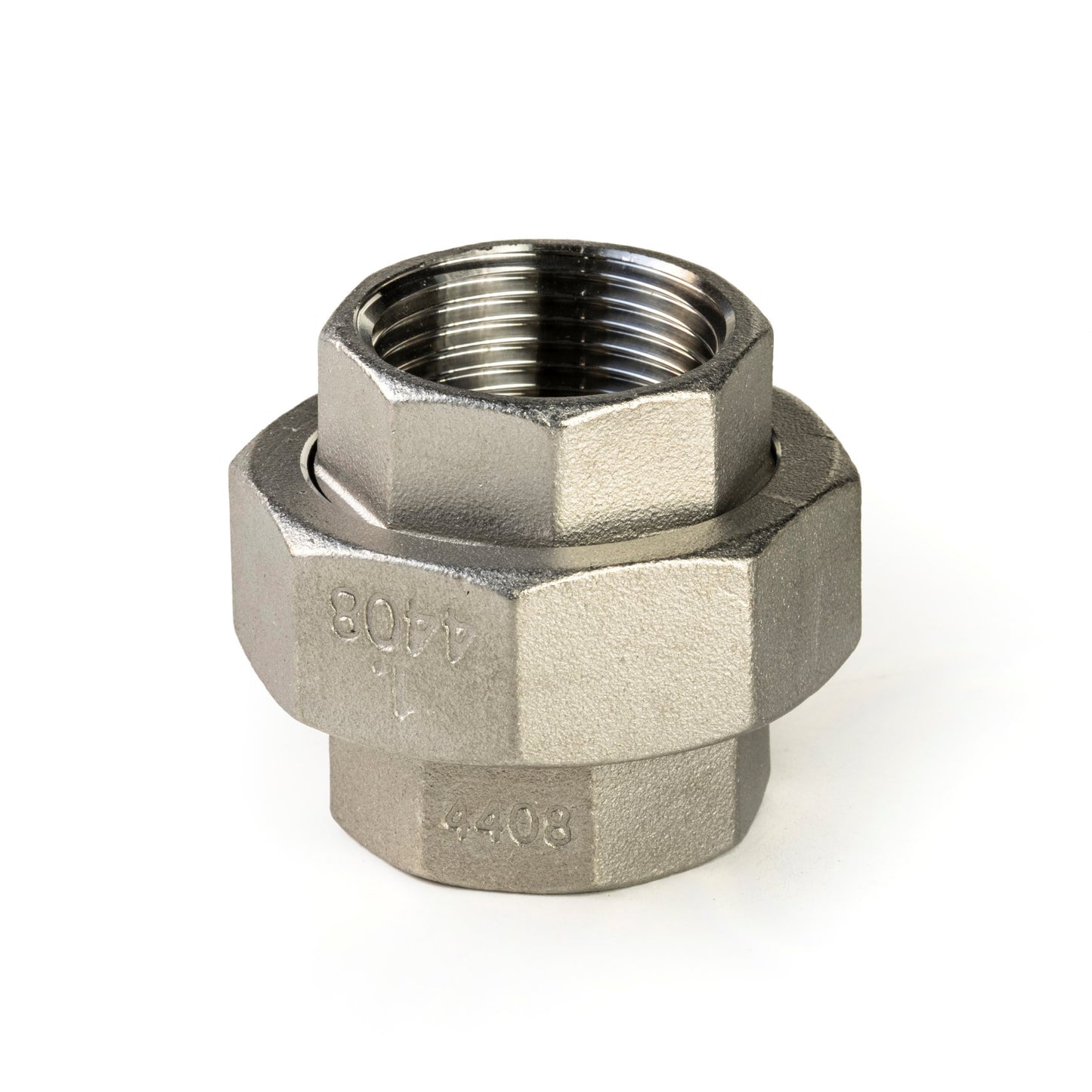 Acoplamiento cónico de acero inoxidable, "cera perdida", 2 roscas hembra, BSP ½"