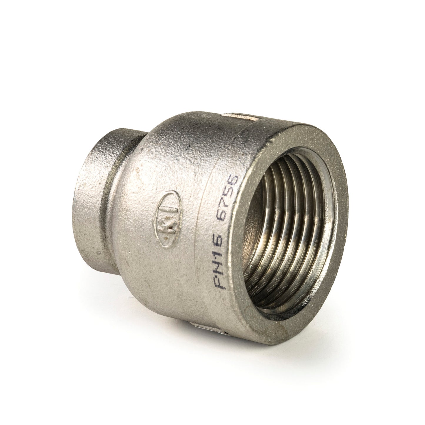 Reducing socket, stainless steel, "lost wax", 2x female thread, BSP ¾" x ½"