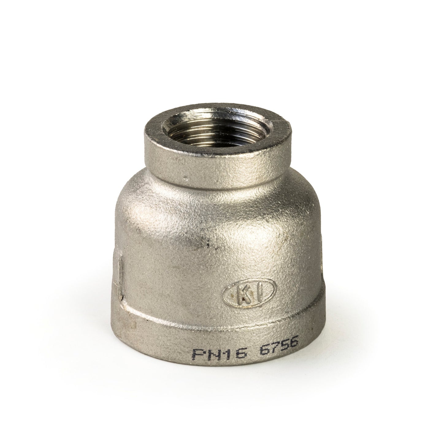 Reducing socket, stainless steel, "lost wax", 2x female thread, BSP ¾" x ½"