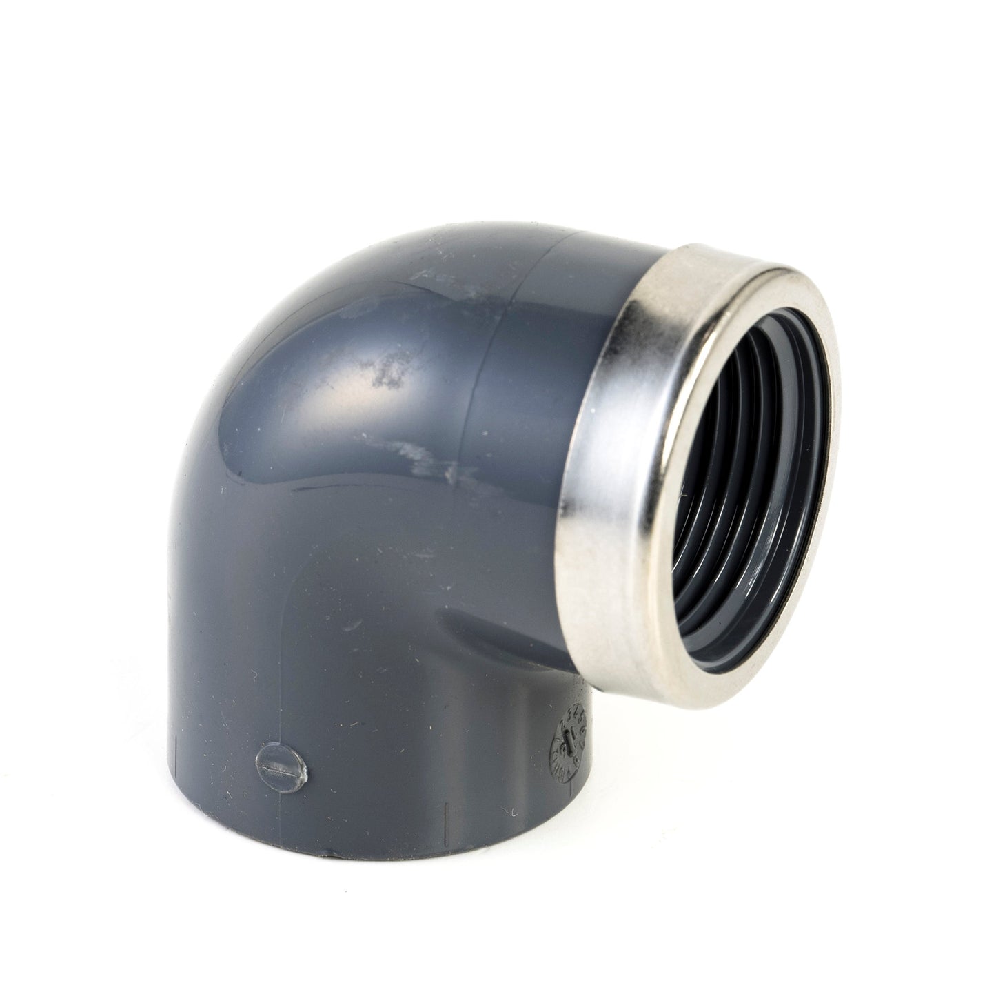 VDL elbow 90°, PVC, internal glue x female thread, 16 bar, 40 mm x 1¼", with reinforcement ring