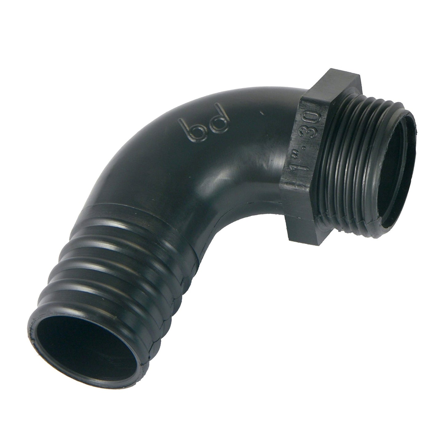 BD hose barb, PP, bend 90°, male thread x hose barb, ¾" x 20 mm