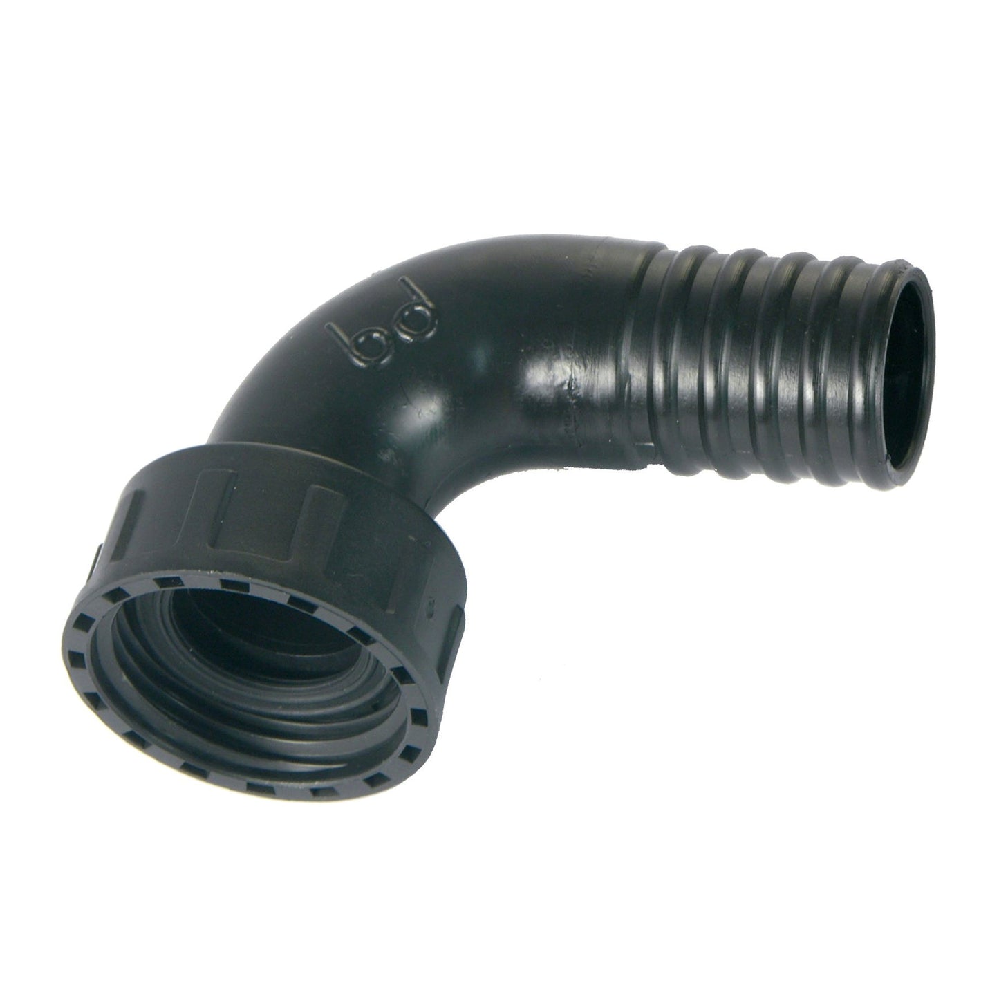 BD 2-piece hose barb 90°, PP, EPDM, union nut x hose barb, ¾" x 19 mm