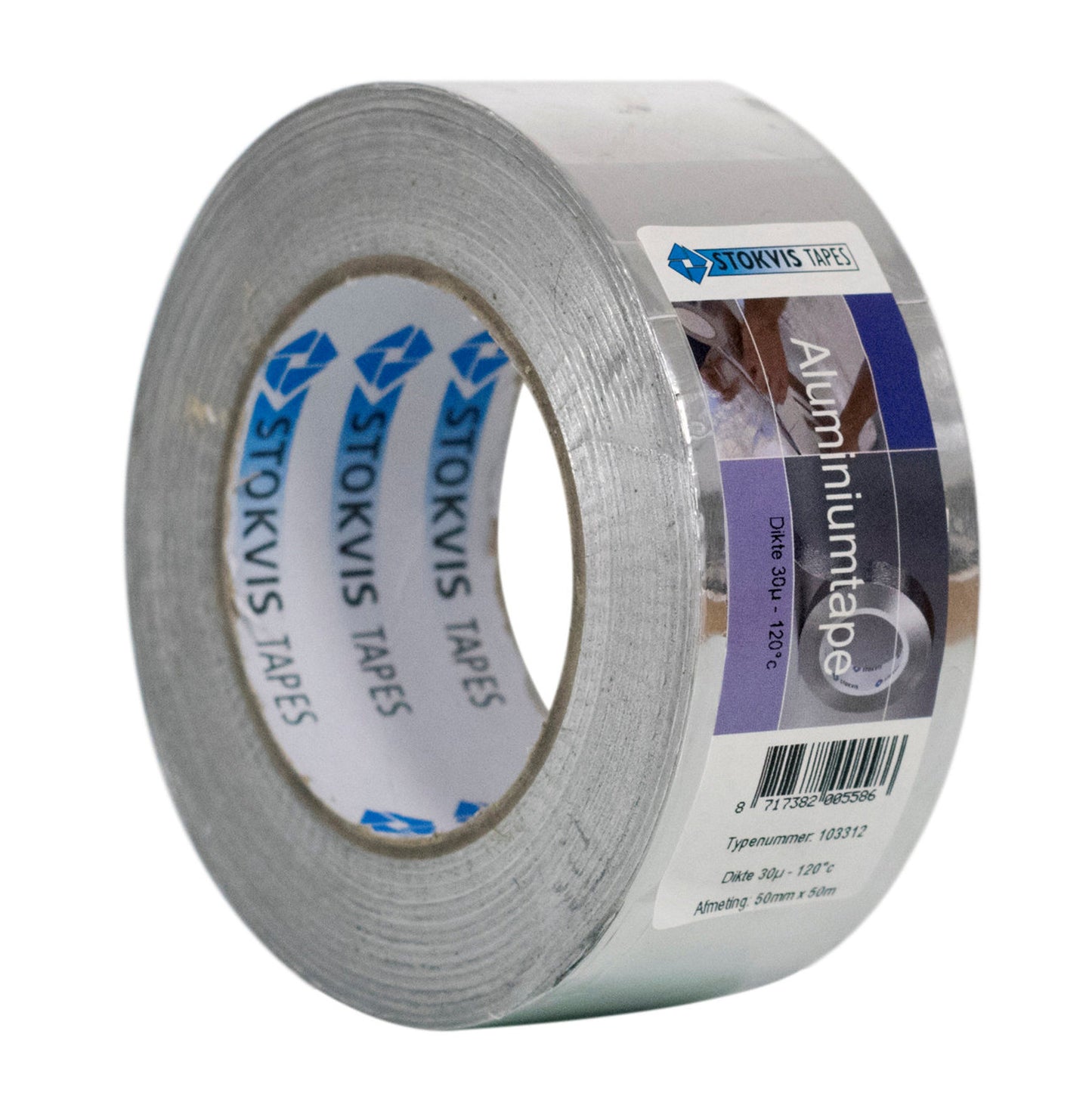 Stokvis aluminium tape cold weather and fire retardant, type 103312 AL, w = 50 mm,l = 50 m, per roll