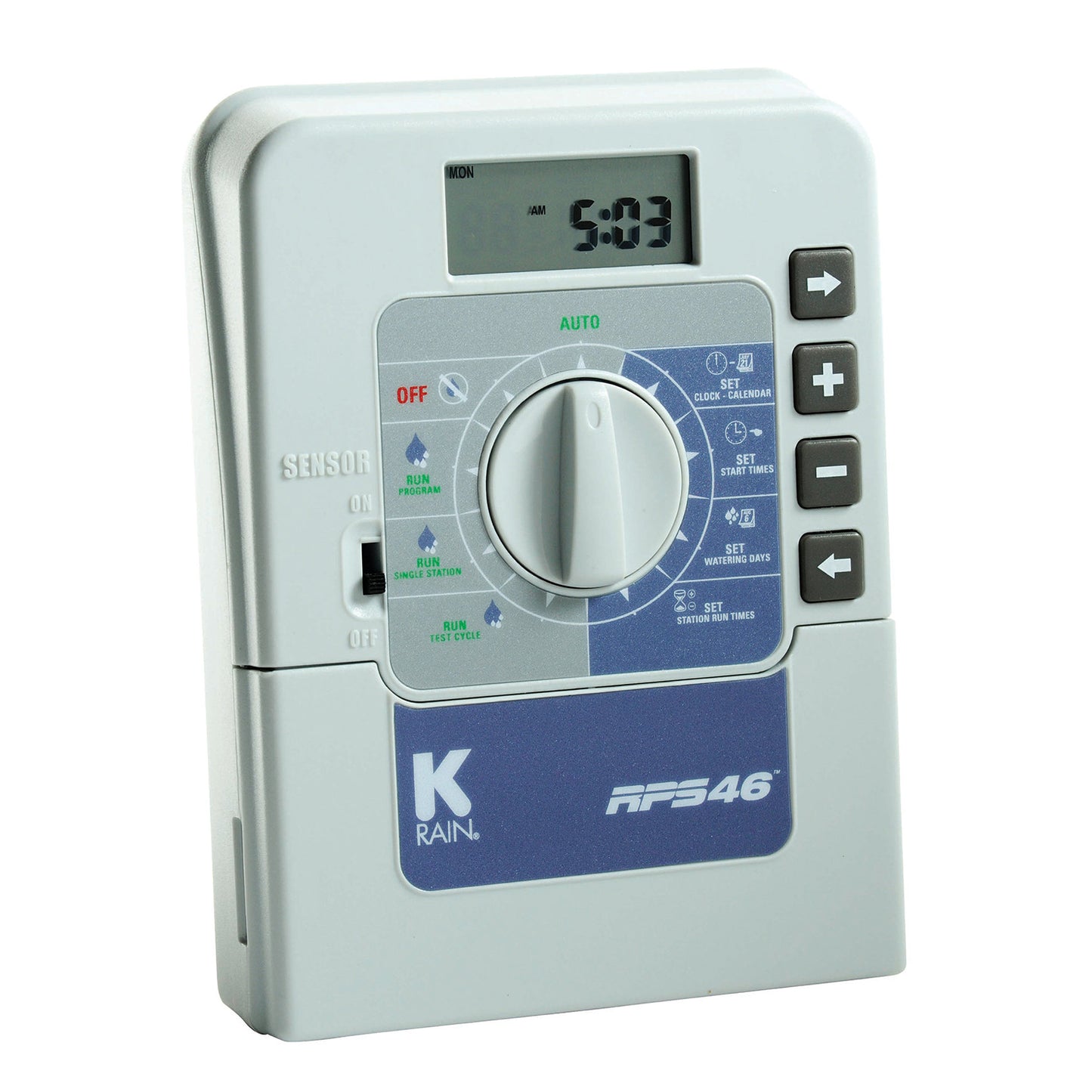 Programador de riego K-Rain, tipo RPS 46, 4 estaciones para interior