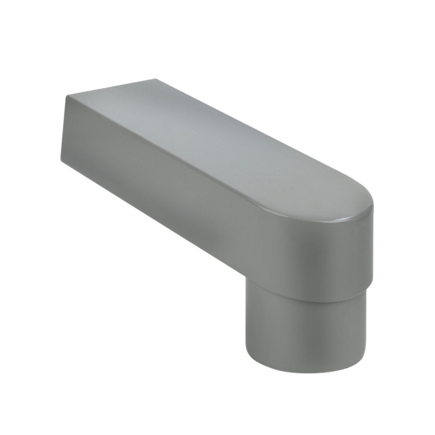 Dyka RW ext parapet outlet adapter, PVC, model ZZ, rectangular x round spout, grey, 60x100mm,l=251mm