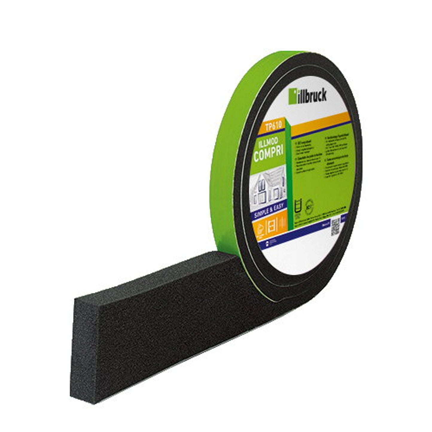 Illbruck compriband, type TP610, KOMO, 15/3 - 6, anthracite, l = 8 m