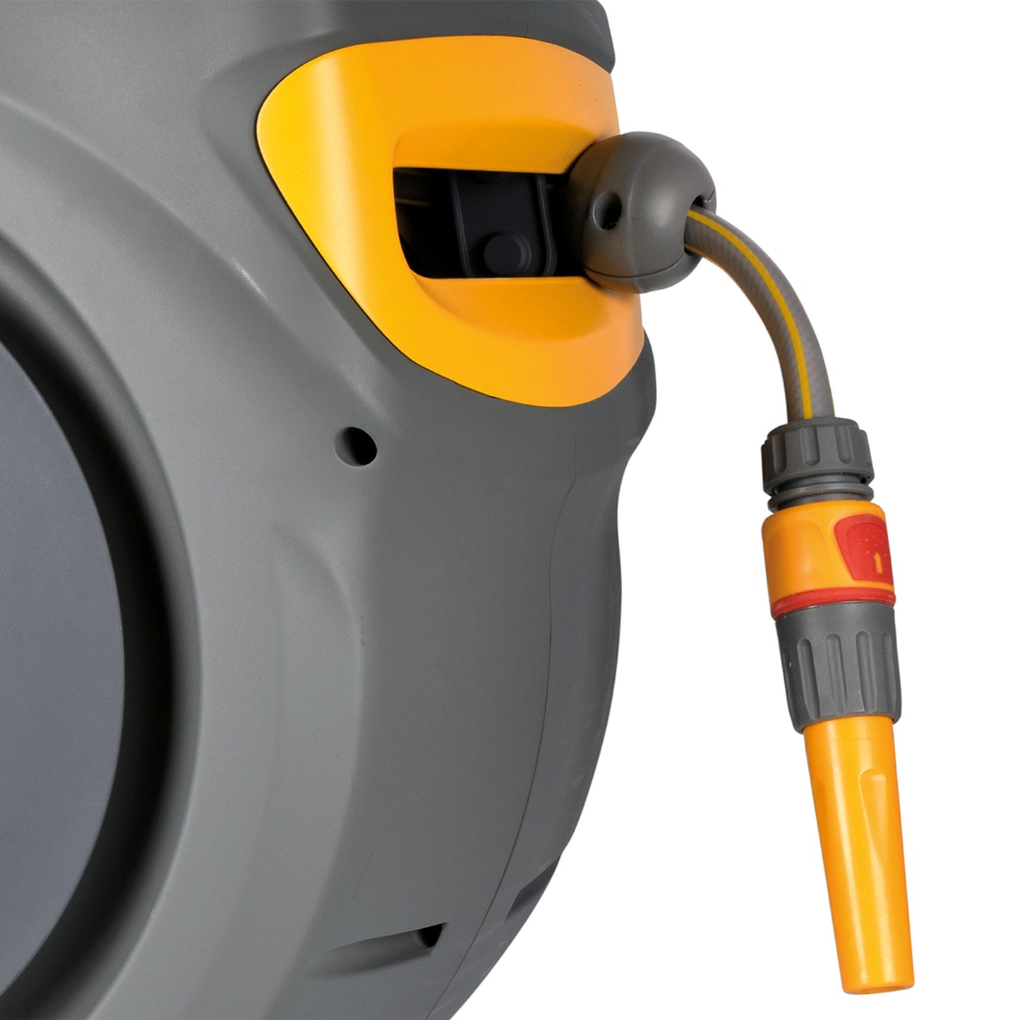 Hozelock AutoReel hose reel, self-winding, incl. 30 m hose, starter kit and garden nozzle