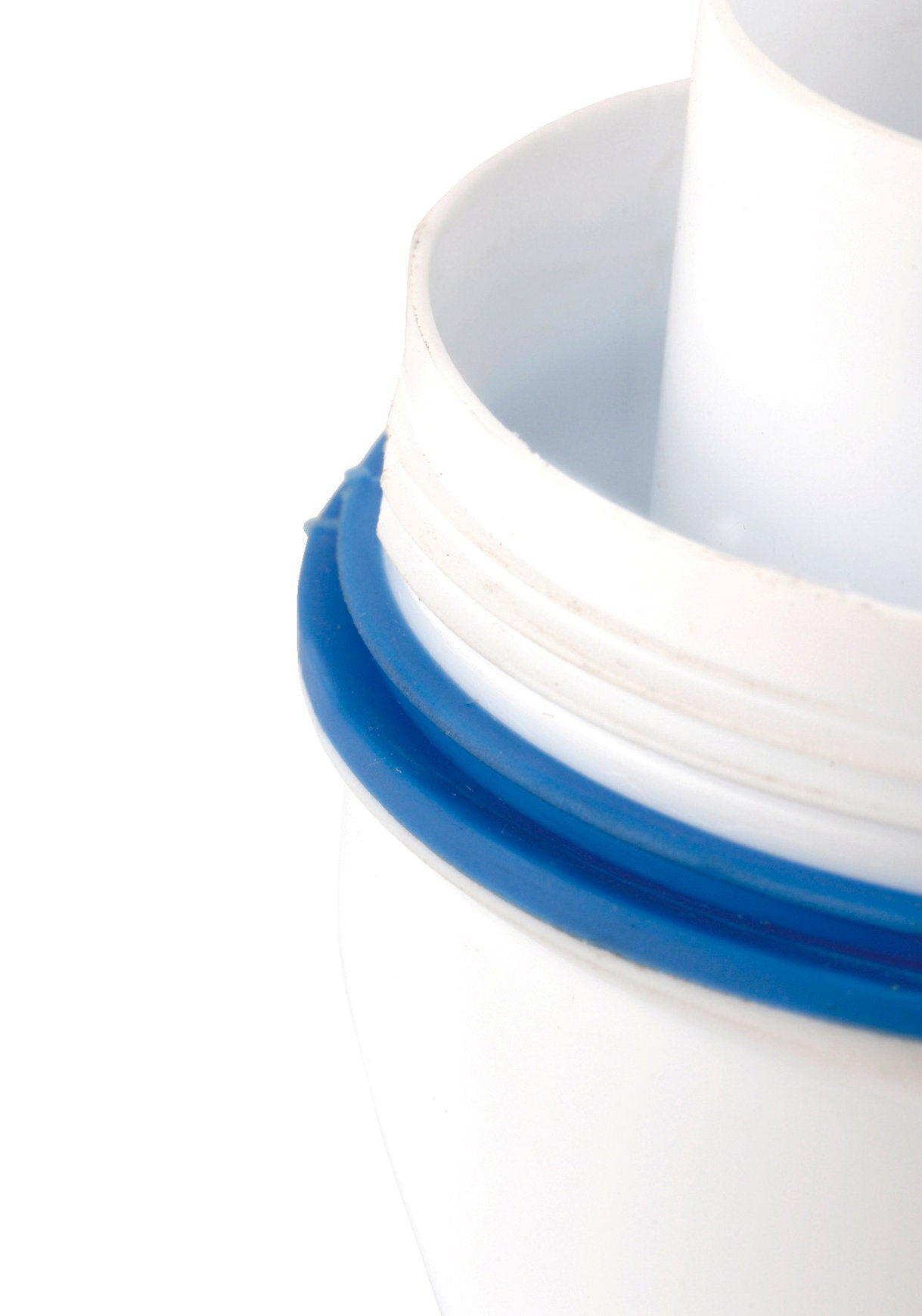 Sifón para botellas Nicoll, tipo Easyphon, con tuerca de unión y abrazadera, PP, blanco, 1¼" x 40 mm