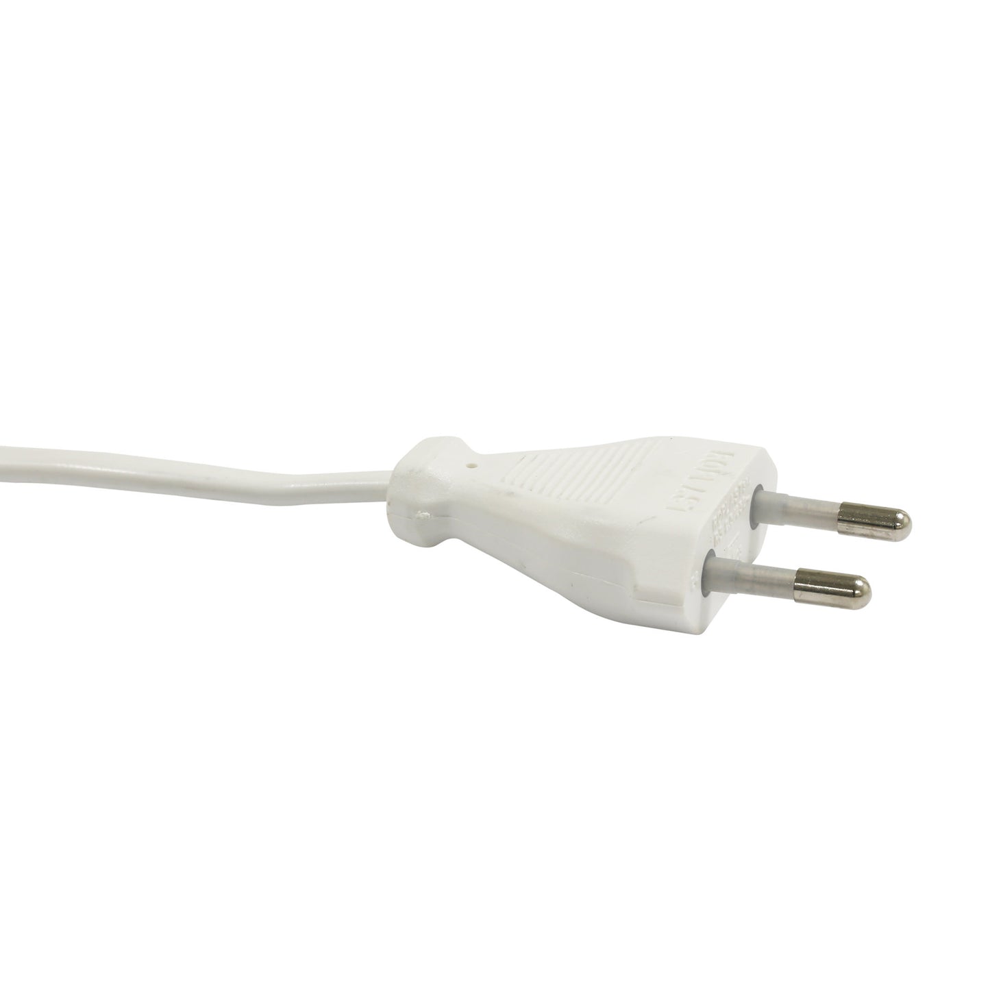 Power cord with Euro plug, unearthed, white, HH03VVH2F, 2x 0.75 mm², l = 1.5 m