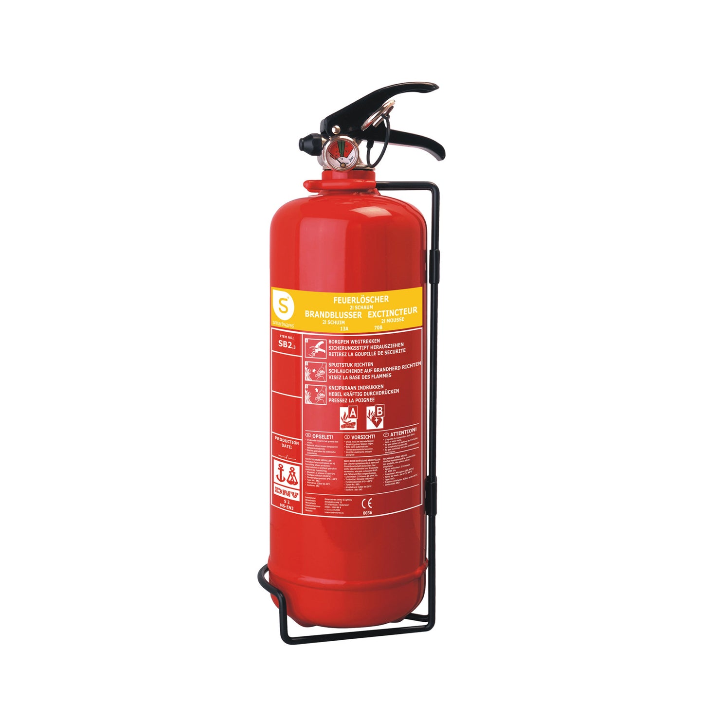 Smartwares fire extinguisher, foam, SB2 red, 2 litre