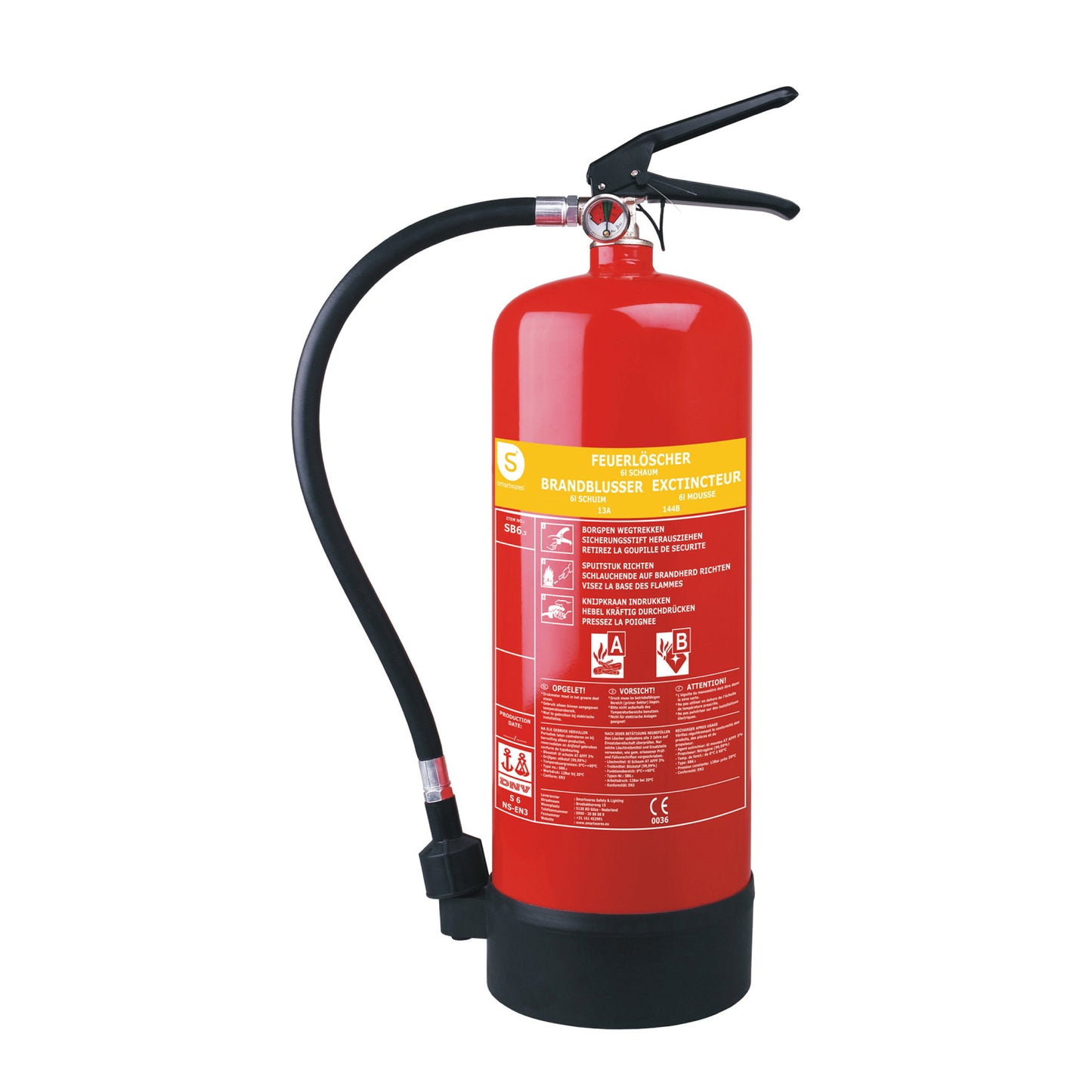 Smartwares fire extinguisher, foam, SB6 red, 6 litre
