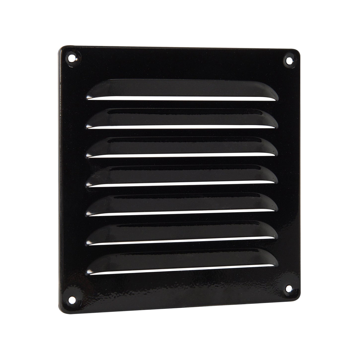 Rejilla de láminas Nedco, aluminio, láminas pequeñas, borde plegado, 160 x 160 mm, negra