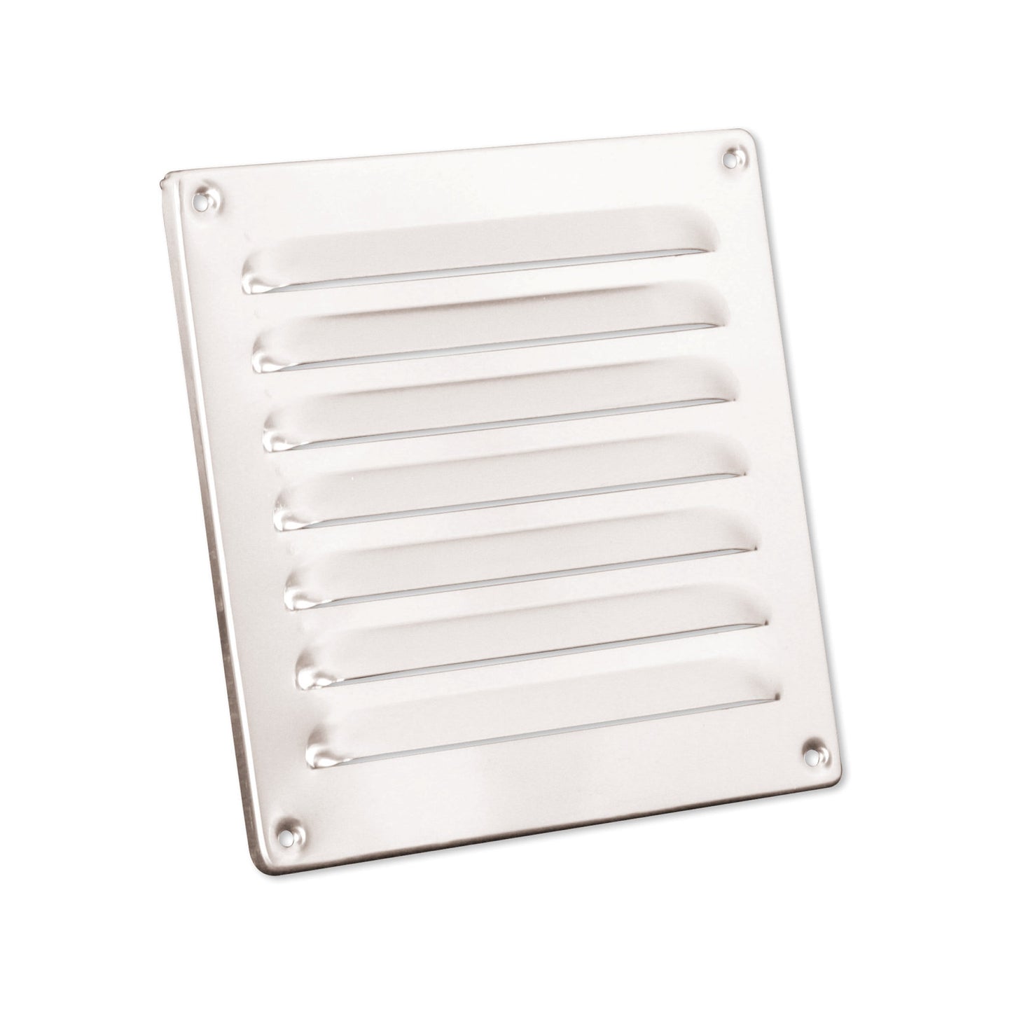 Rejilla de láminas Nedco, aluminio, láminas pequeñas, borde plegado, 160 x 160 mm, aluminio