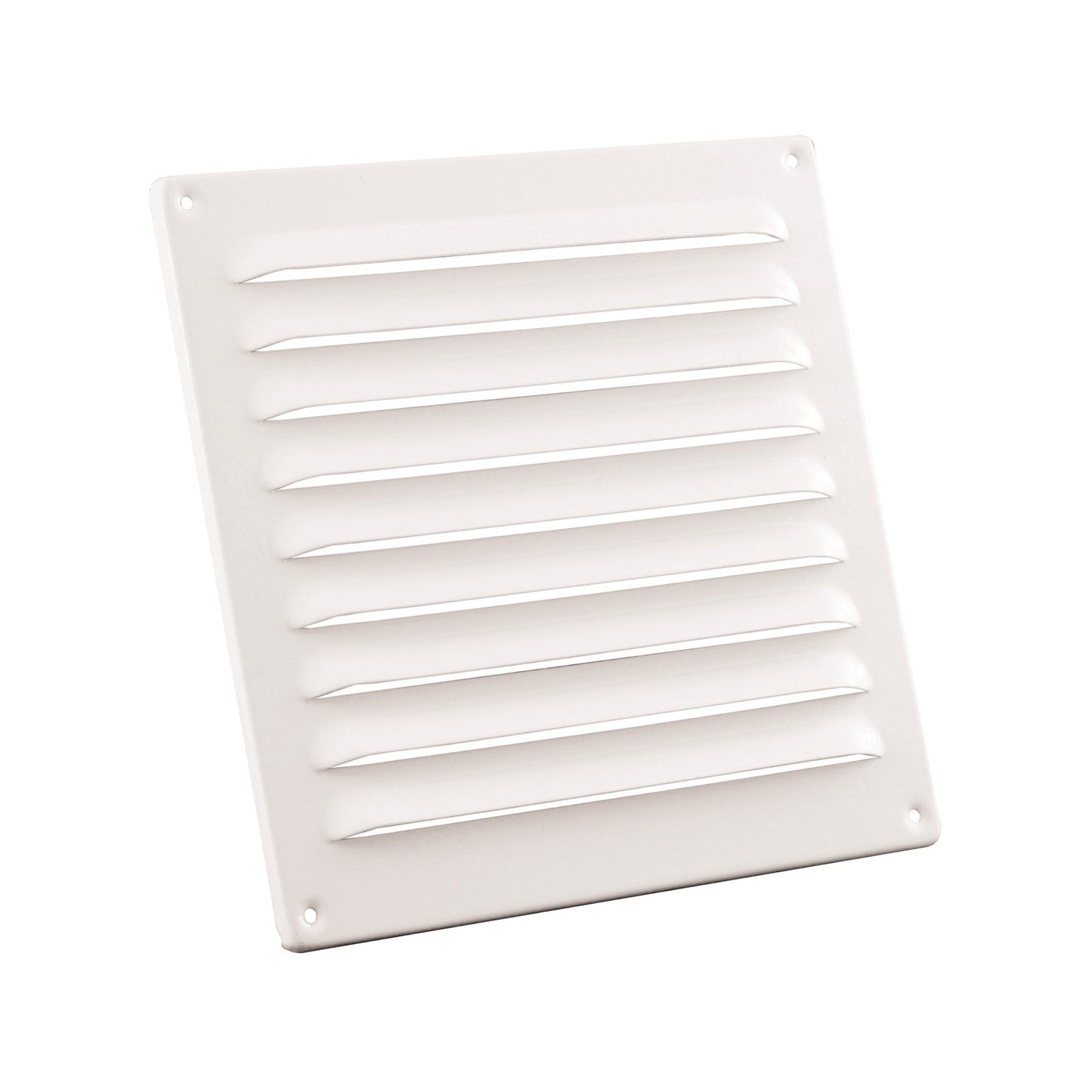 Rejilla de láminas Nedco, aluminio, láminas pequeñas, borde plegado, 200 x 200 mm, color blanco