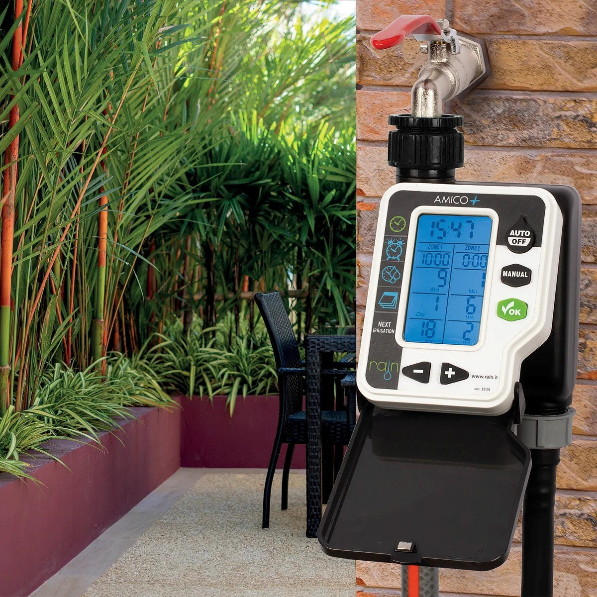 Rain irrigation computer, type Amico+, 2 stations