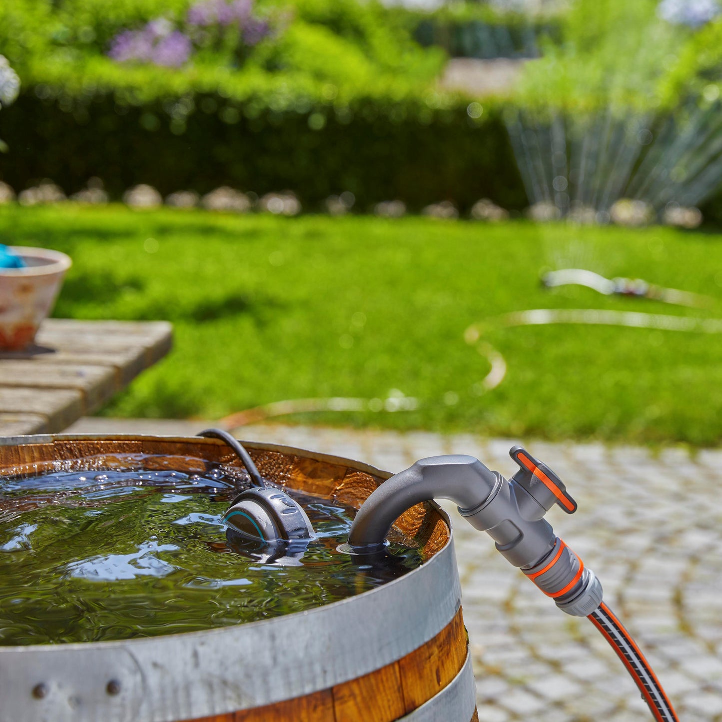 Bomba sumergible para barril de lluvia Gardena para agua limpia, tipo 4000/1, 230 V, 400 W