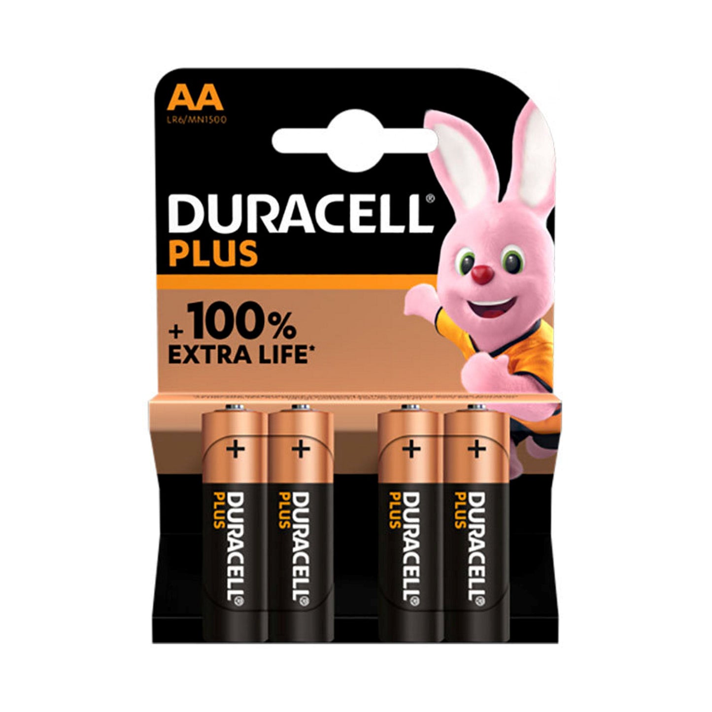 Duracell PlusPower Alkaline battery, AA, 1,5V, MN1500, card à 4 pieces