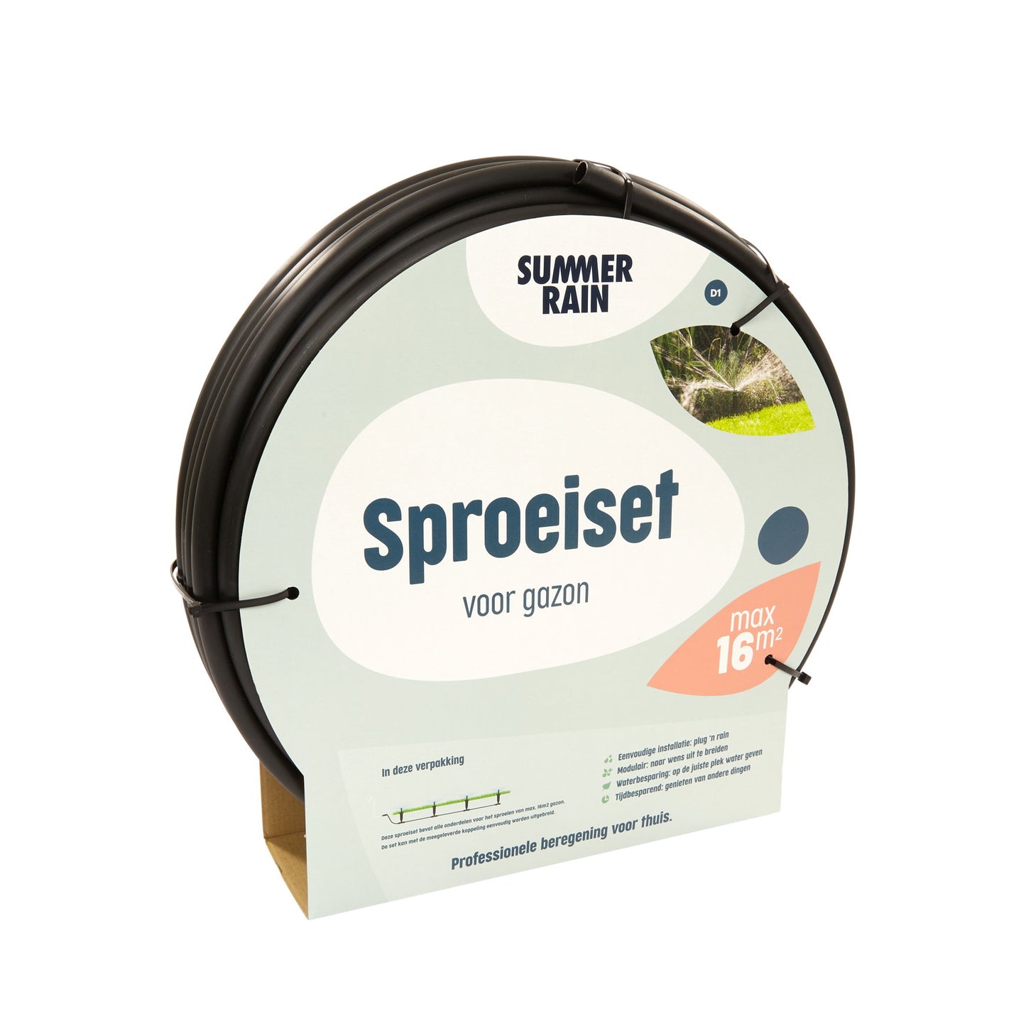 Kit de riego para césped SummerRain, incluye 4 aspersores, máx. 16 m²