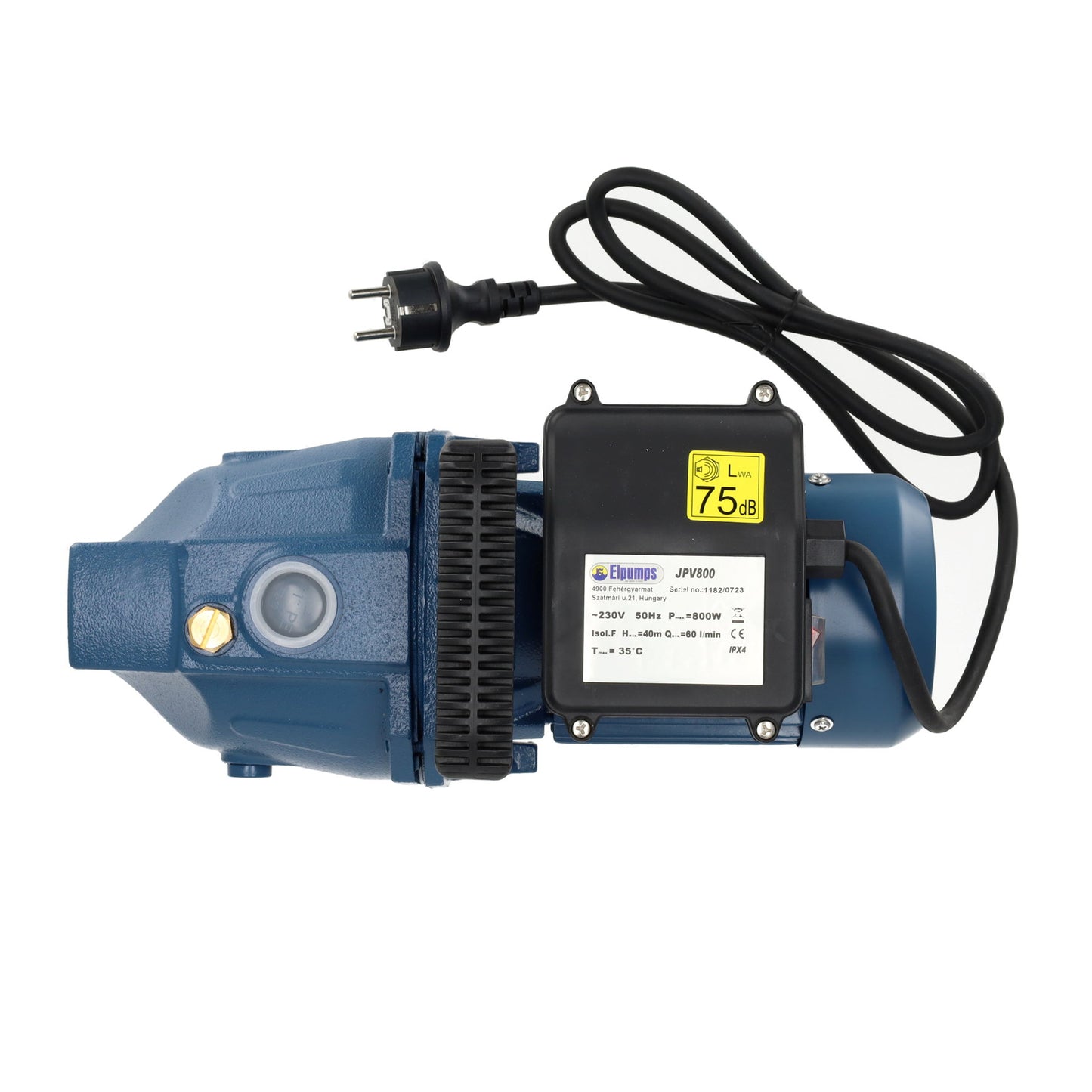 Elpumps self-priming centrifugal pump, cast iron, type JPV 800, 800 W, 230 V