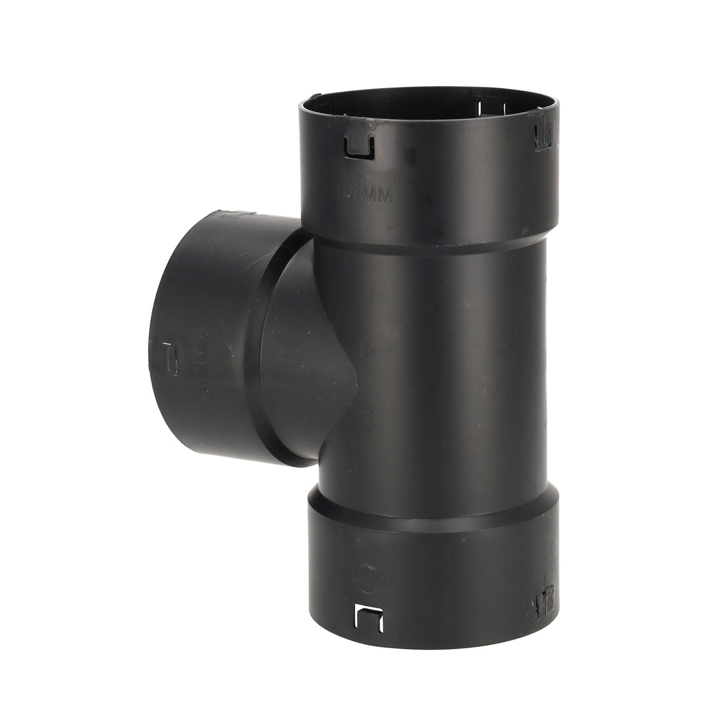 Pieza en T GrainPlastics de 90° para tubo de desagüe, triple clic, PP, 80 mm