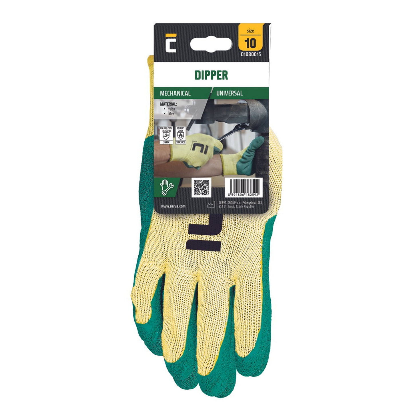 Dipper HS work gloves, green/yellow, size 11