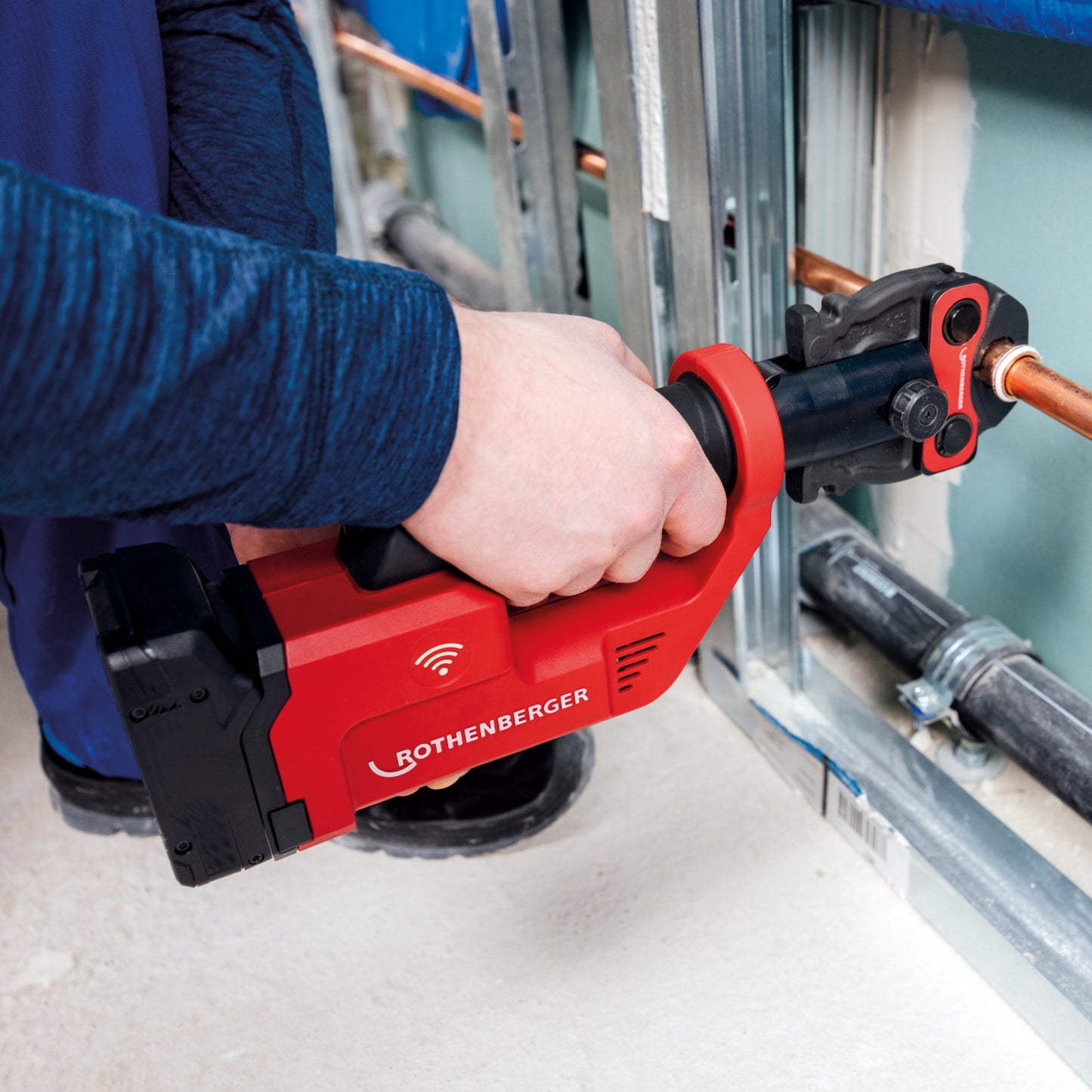 Prensa Rothenberger ROMAX Compact III, TH16-20-26 mm, para Bonfix, Henco, Pipelife, VSH y Watts