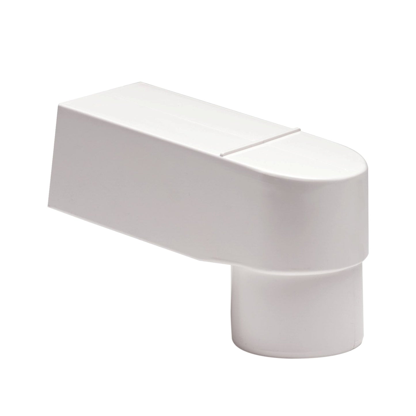 Adaptador de salida de agua de lluvia Dyka, PVC, modelo ZZ, salida rectangular x circular, 60 x 80 mm, blanco, salida 70-80 mm