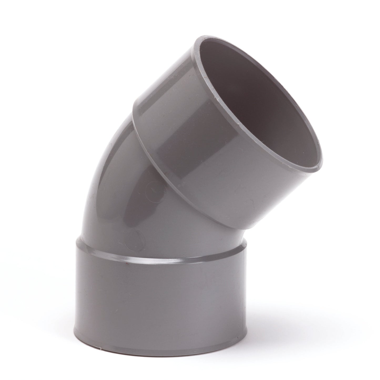 Codo para agua de lluvia Nicoll de 45°, PVC, 2 adhesivos interiores, gris, KOMO, 80 mm