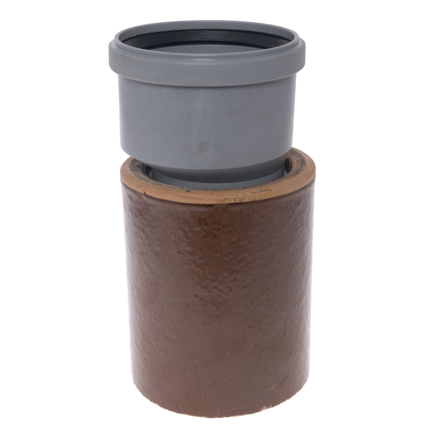 Inserto Airfit, PP, excéntrico, espiga cónica/puño doble, gris, 110 x 110 mm