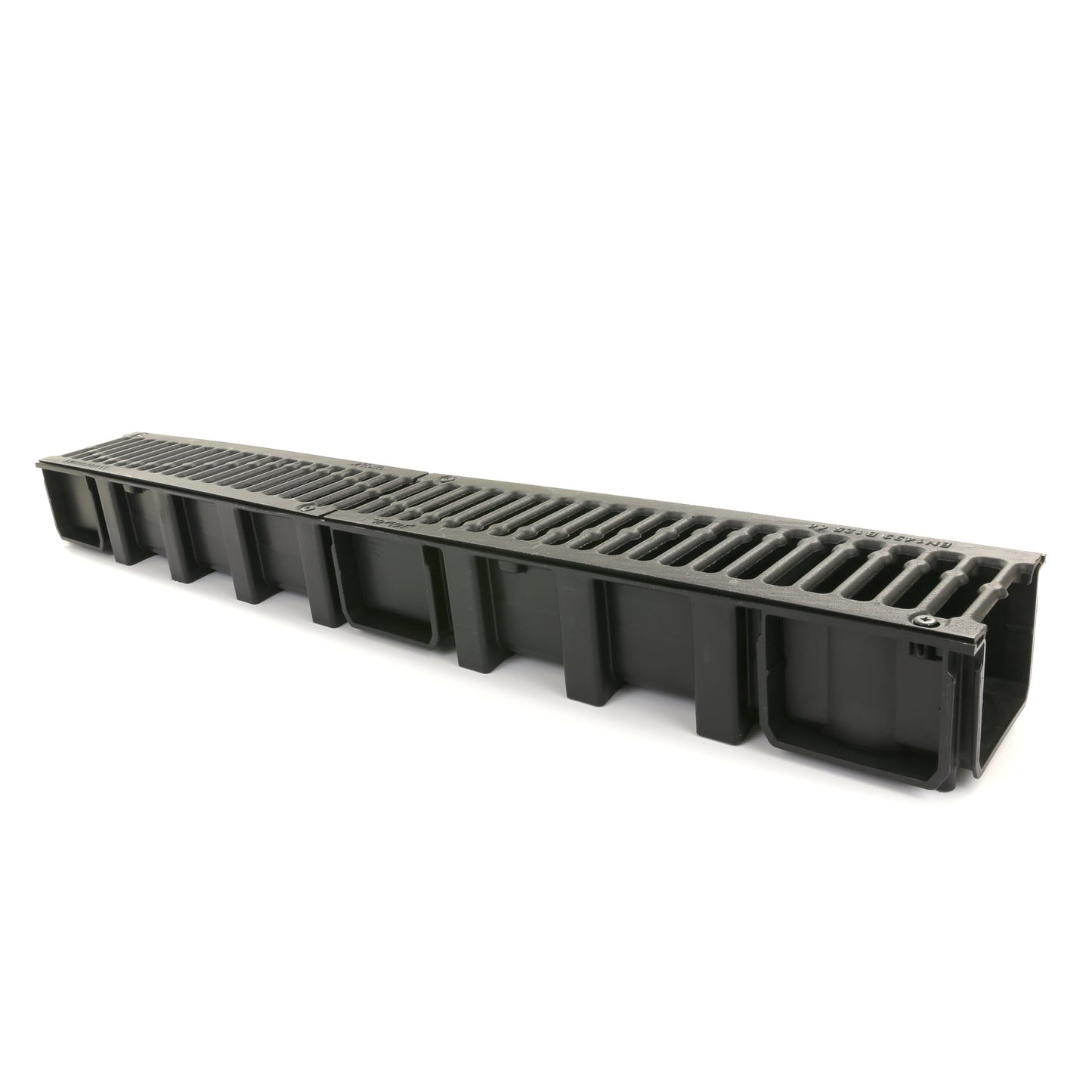 Nicoll drainage channel, type Connecto 100, PP, incl. CI slotted grating, B125, 100x13.6x9.8 cm