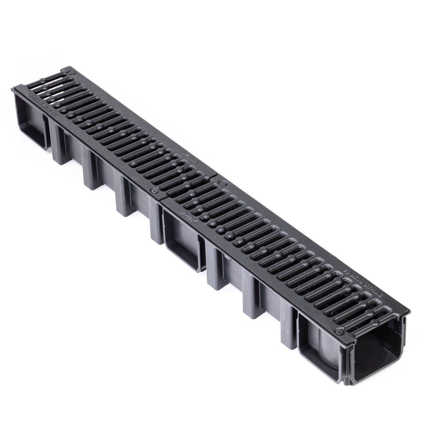 Nicoll drainage channel, type Connecto 100, PP, incl. CI slotted grating, B125, 100x13.6x9.8 cm
