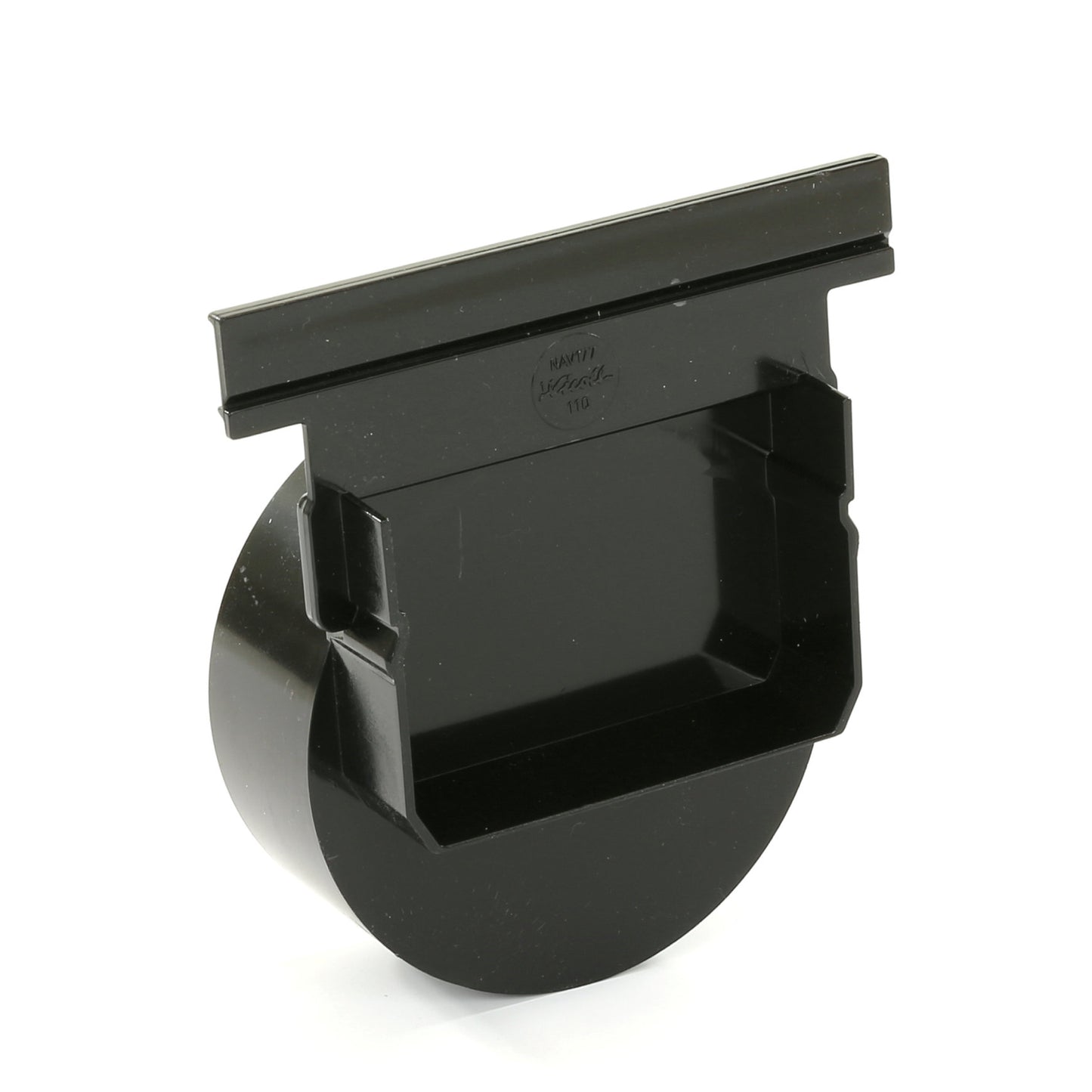 Nicoll end piece, type Connecto 100, PVC, black, for art. no. 254298, 254339 and 254341, 110 mm