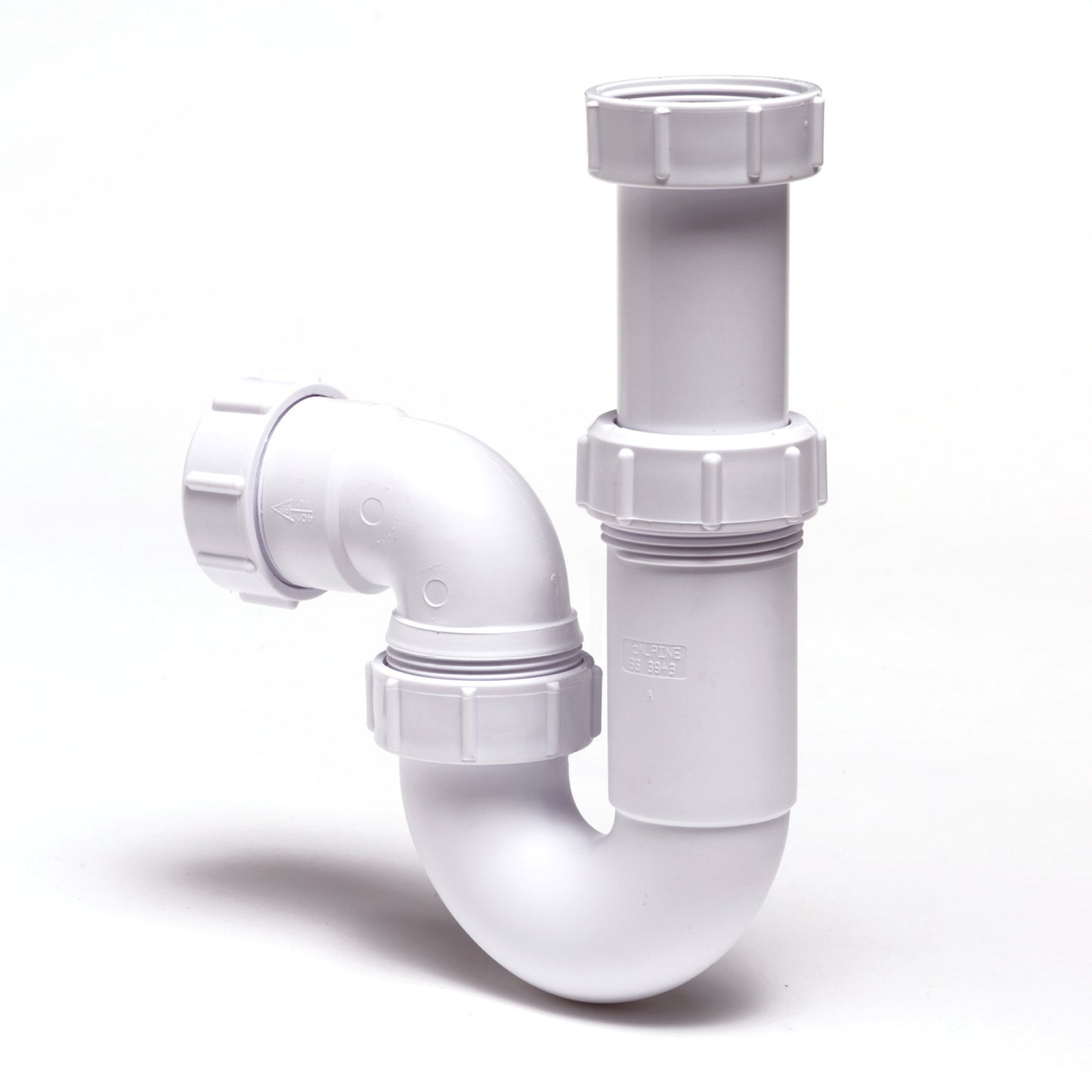 Sifón McAlpine con entrada, PP, blanco, 1¼" x 32 mm