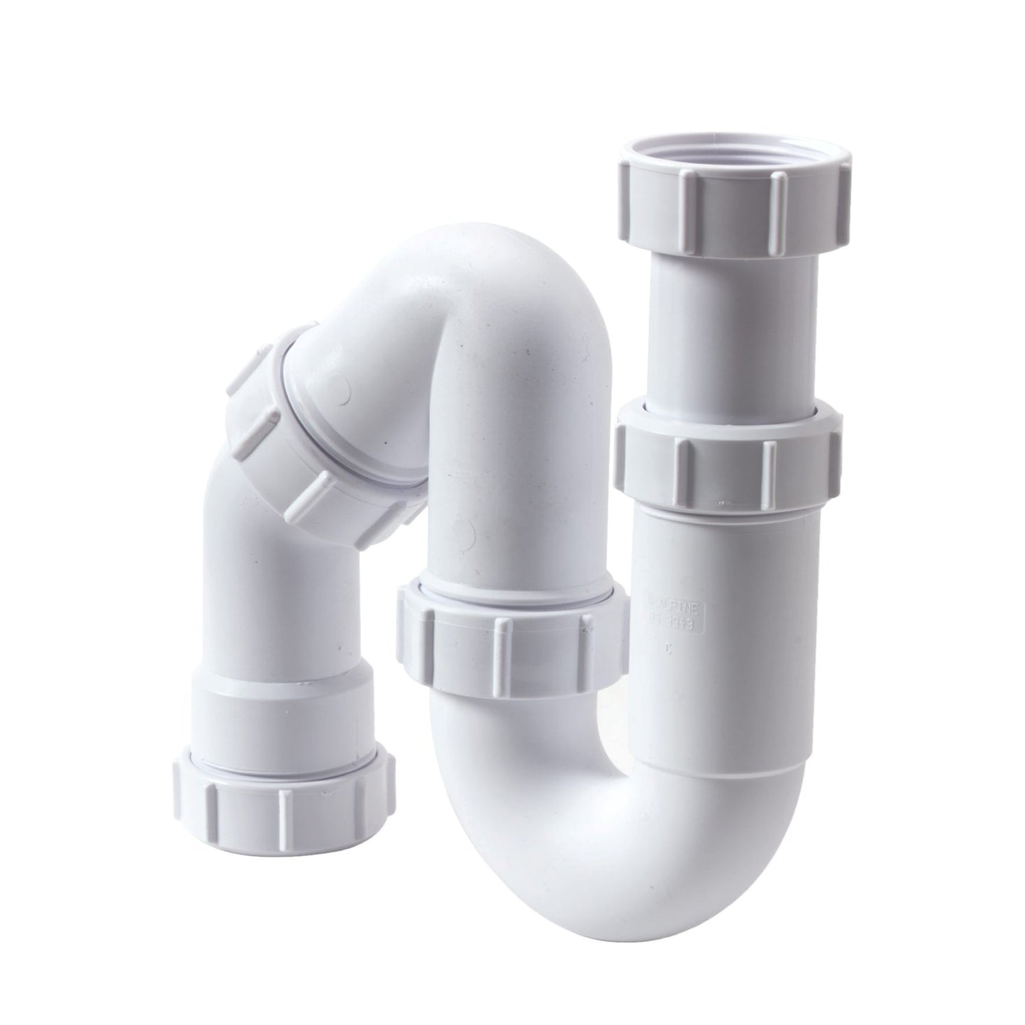Sifón McAlpine en forma de S con entrada, PP, blanco, 1½" x 40 mm