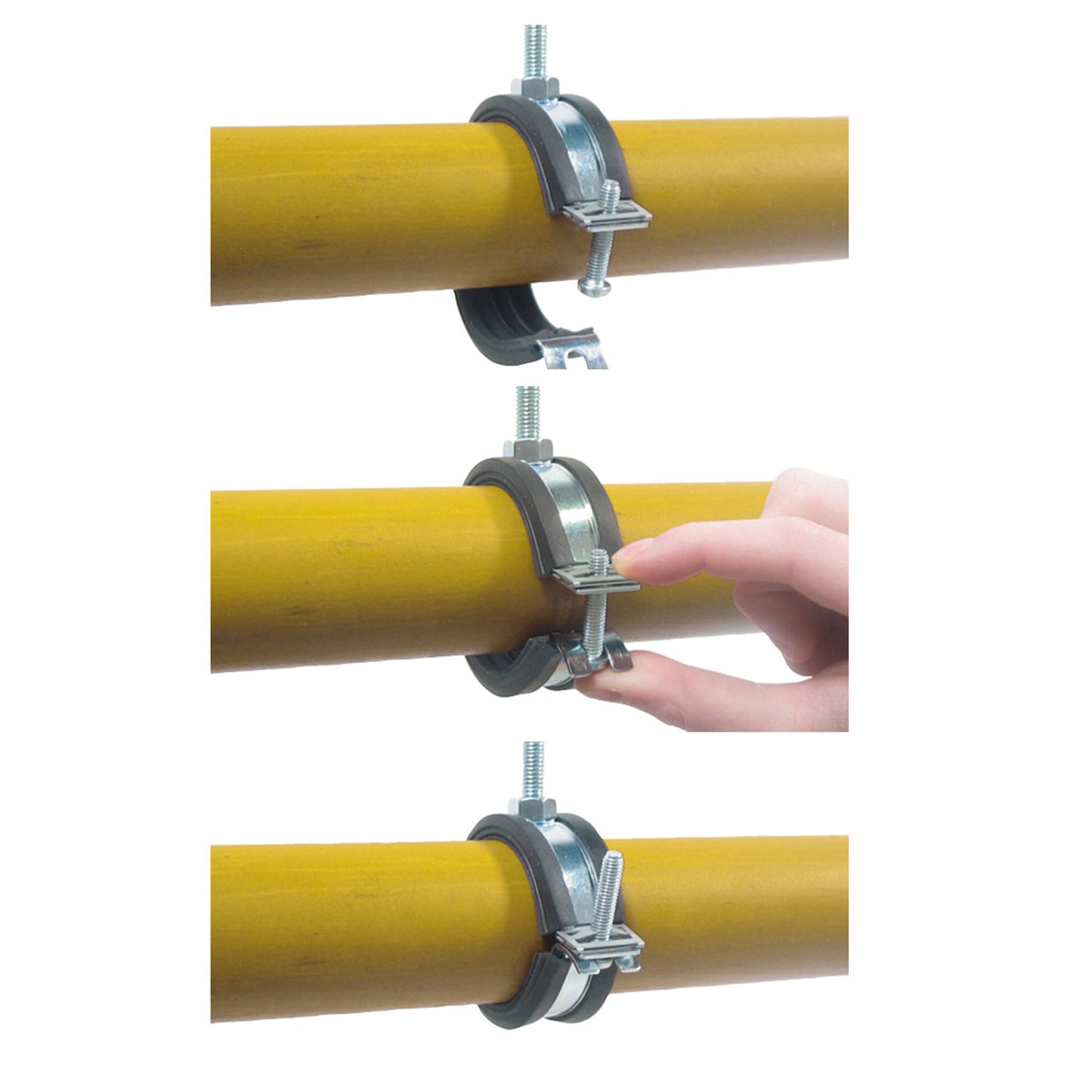 Walraven BISMAT Flash pipe clamp, quick-lock, steel, eg, M8, for metal pipe, d = 48 - 51 mm