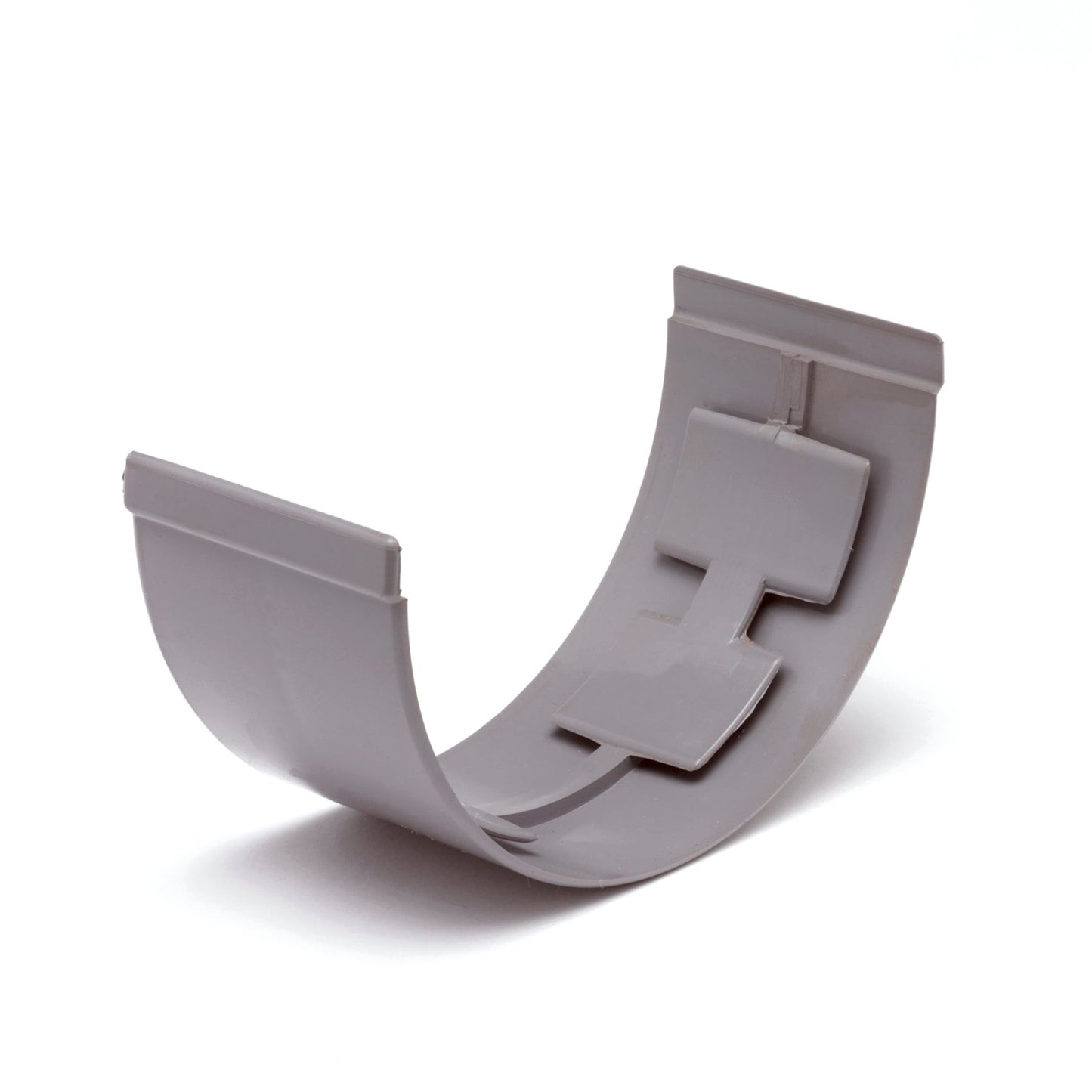 S-lon connecting piece for half round gutter, PVC, 4", grey