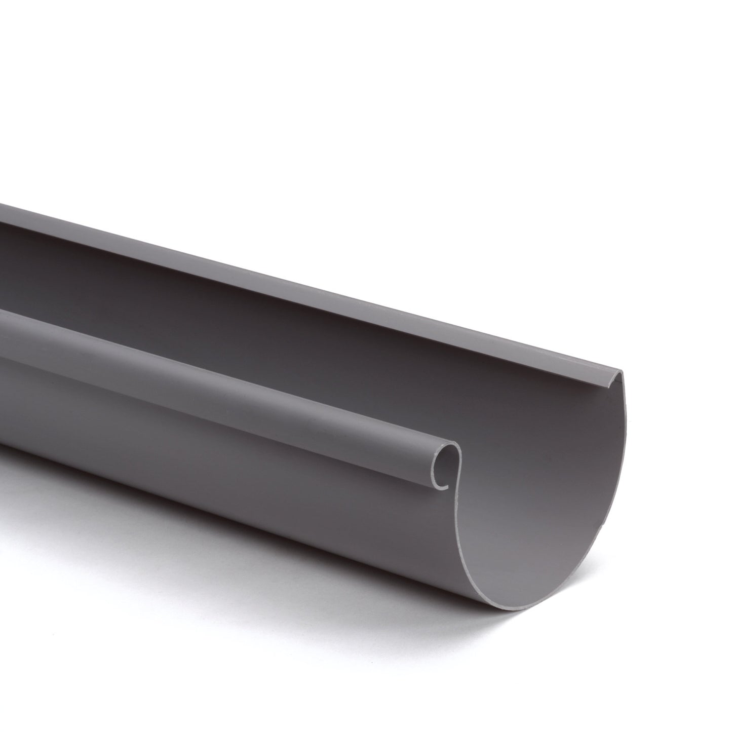 S-lon half round gutter, PVC, grey, 150 mm, l = 4 m