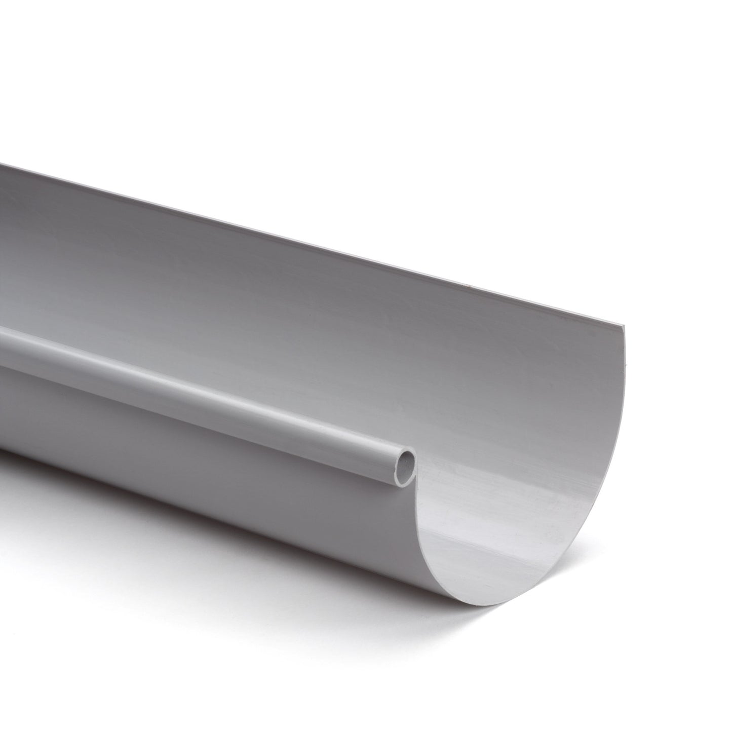 Nicoll Techtan half round gutter, PVC, light grey, RAL 7047, 170 mm, l = 4 m
