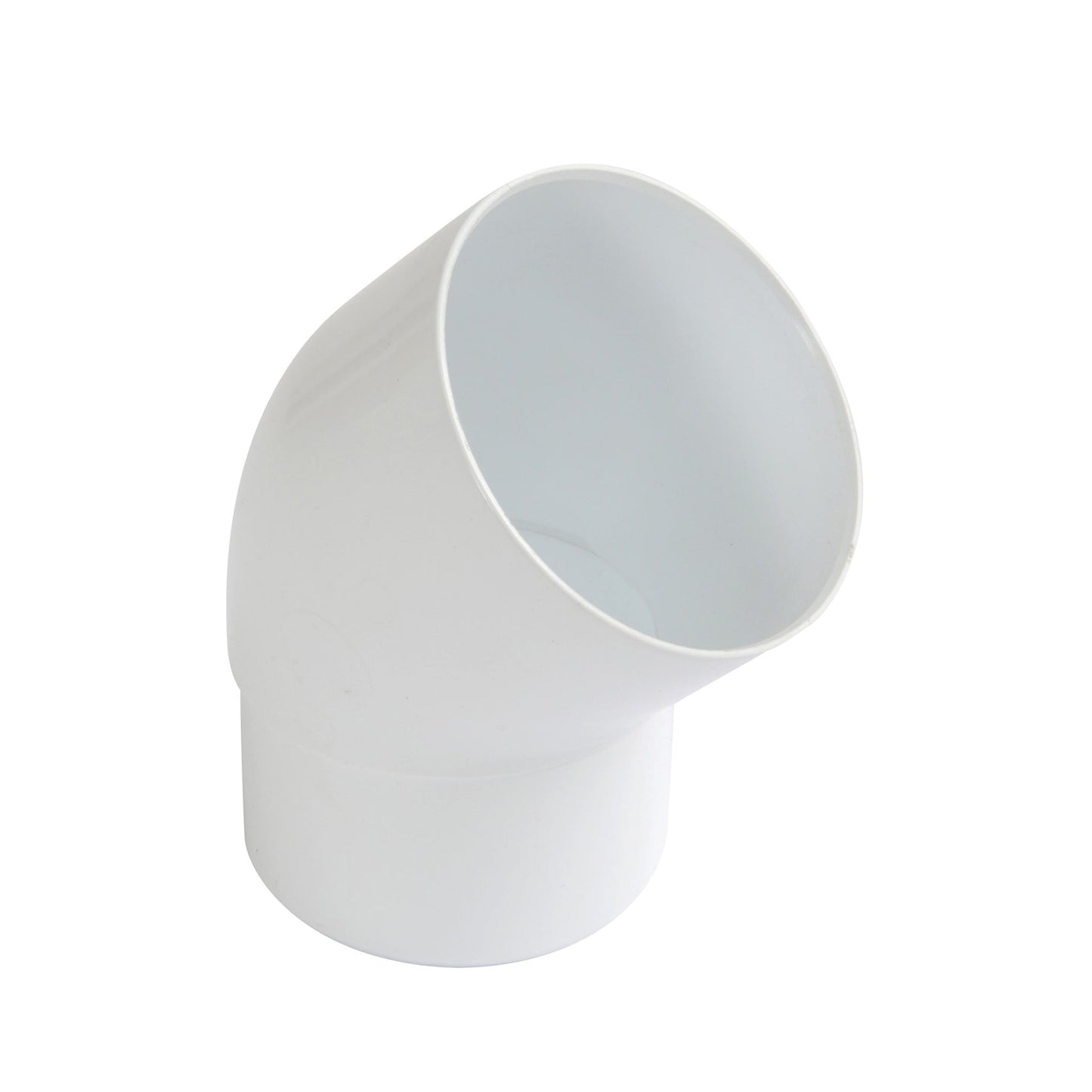 Codo para agua de lluvia Nicoll Techtan de 45°, PVC, cola interior x espiga cónica, blanco, RAL 9010, 80 mm