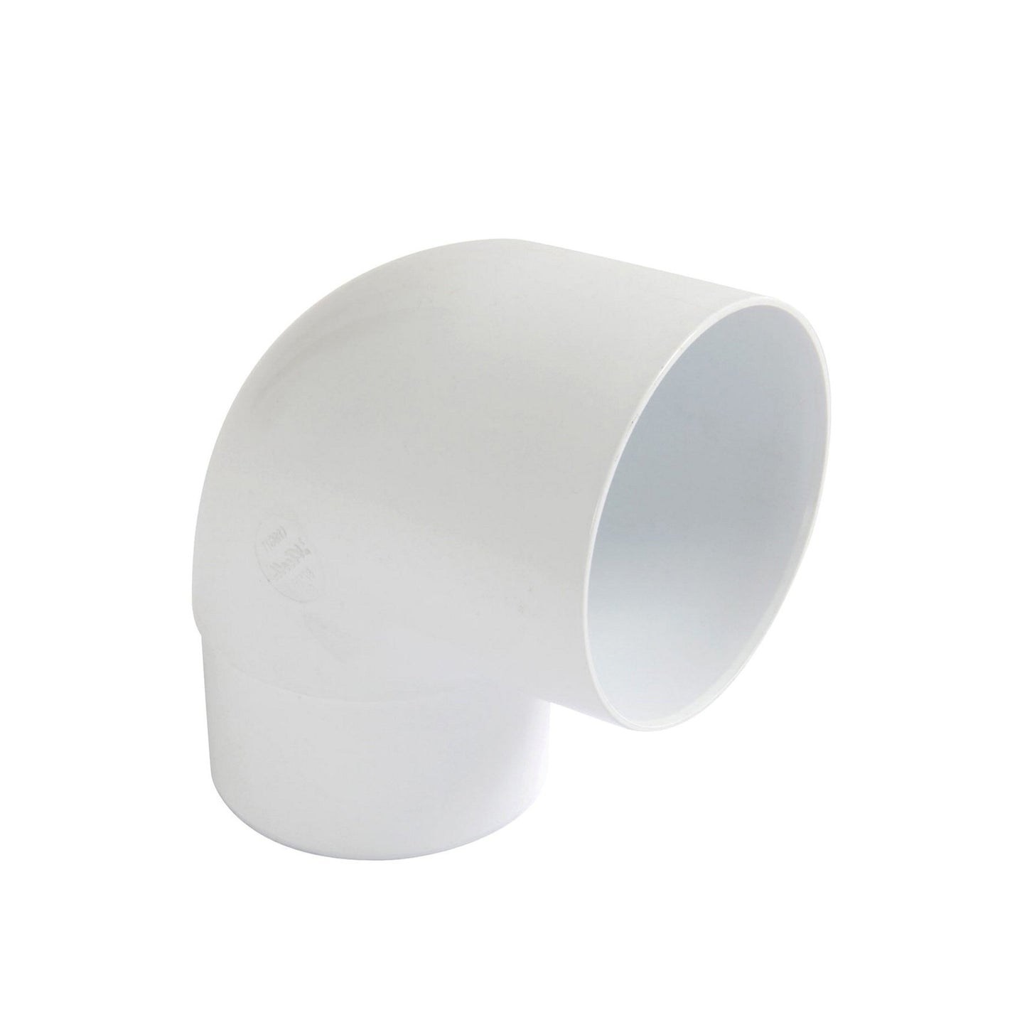 Codo para agua de lluvia Nicoll Techtan de 87°, PVC, cola interior x espiga cónica, blanco, RAL 9010, 80 mm