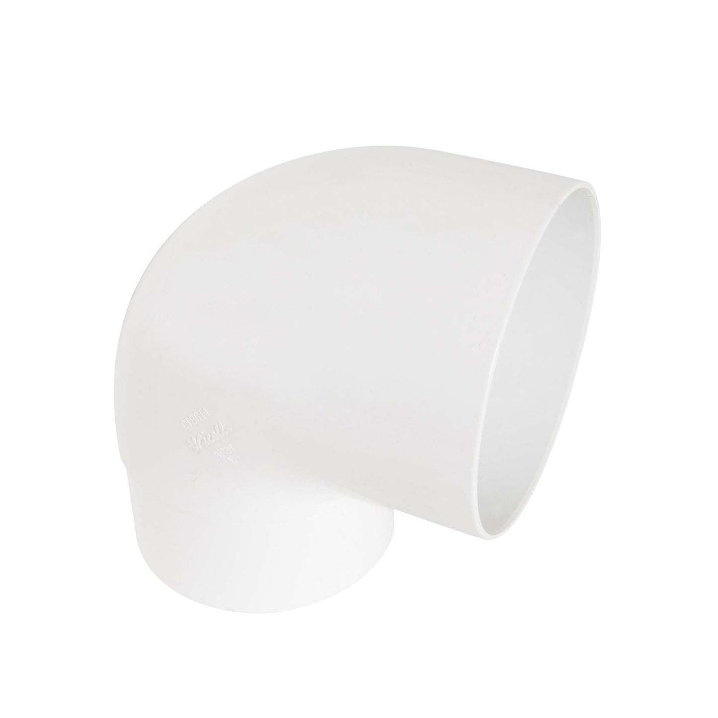 Codo para agua de lluvia Nicoll Techtan de 87°, PVC, cola interior x espiga cónica, blanco, RAL 9010, 100 mm