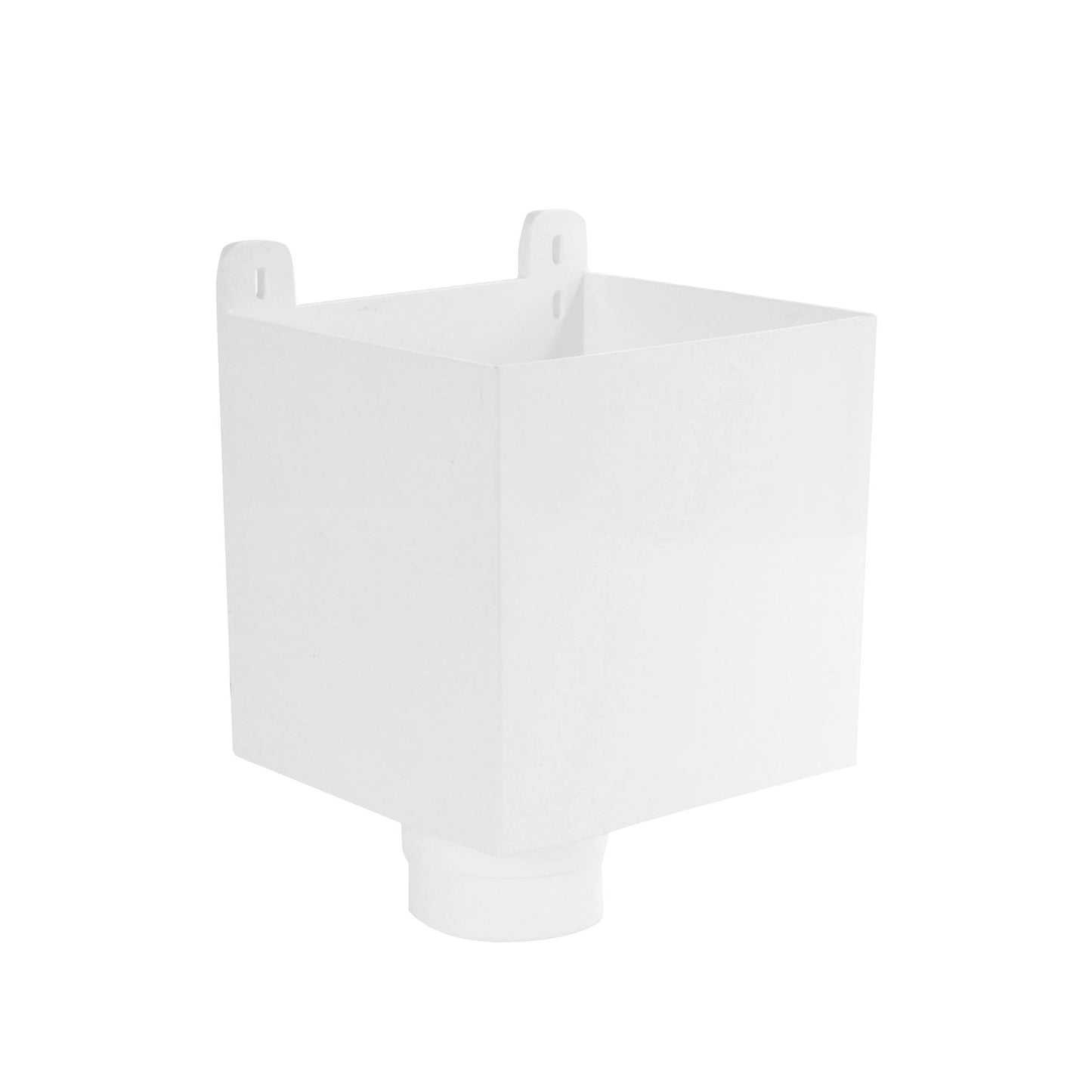 Cabezal de tolva de agua de lluvia Nicoll Techtan, PVC, blanco, RAL 9010, 80 mm