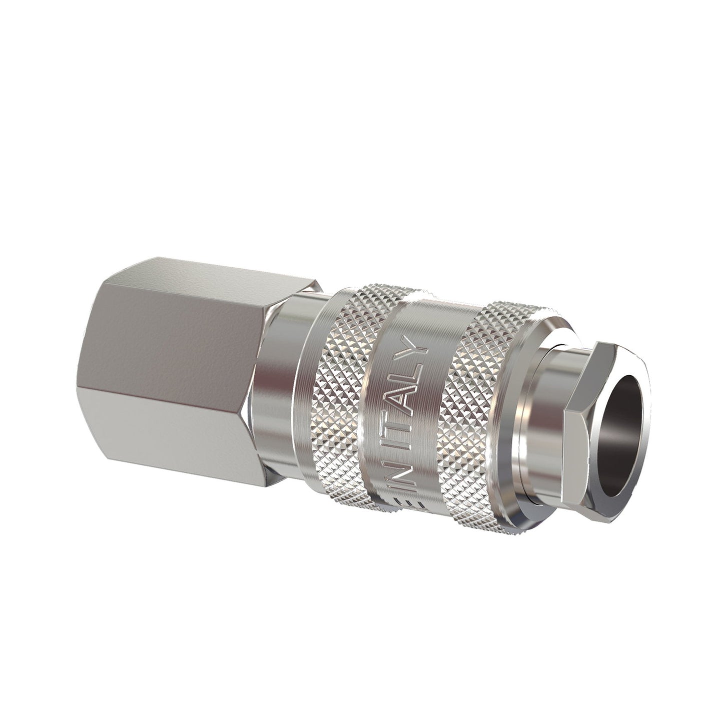 Quick coupling with female thread, chrome-plated brass, ¼"