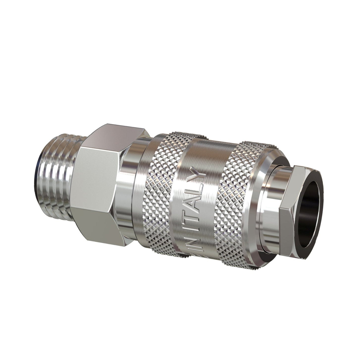 Quick coupling with male thread, chrome-plated brass, ¼"
