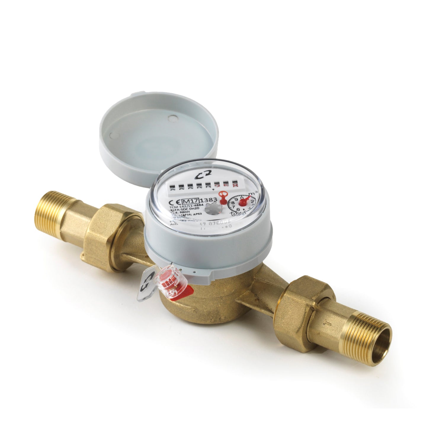 Contador de agua, tipo ALFA-SJ-SDC, ¾" L130, incluye acoplamientos