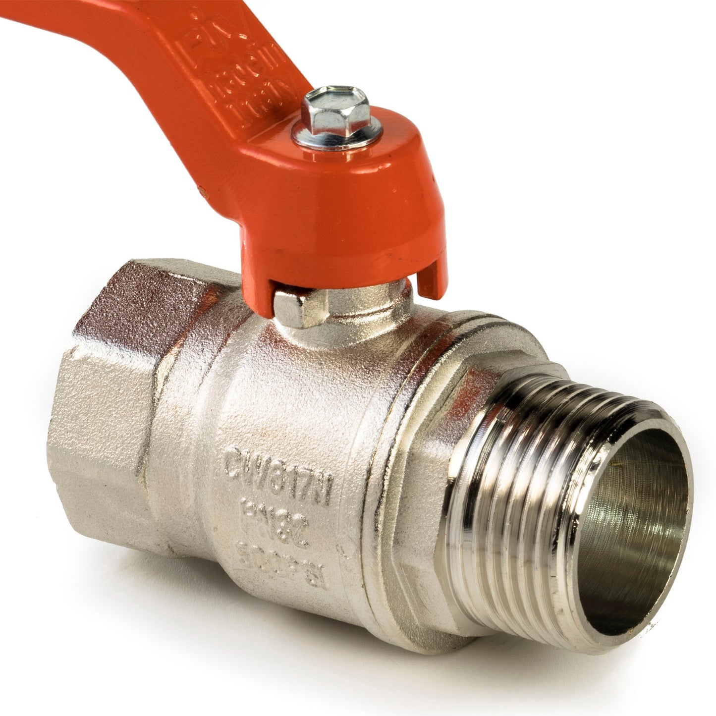 RIV ball valve, chrome-plated brass, male x female thread, type 4330, 32 bar, 1"