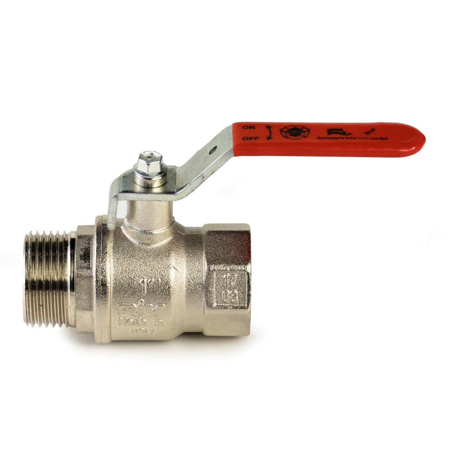 RIV ball valve, chrome-plated brass, male x female thread, type 4331, 25 bar, 2"