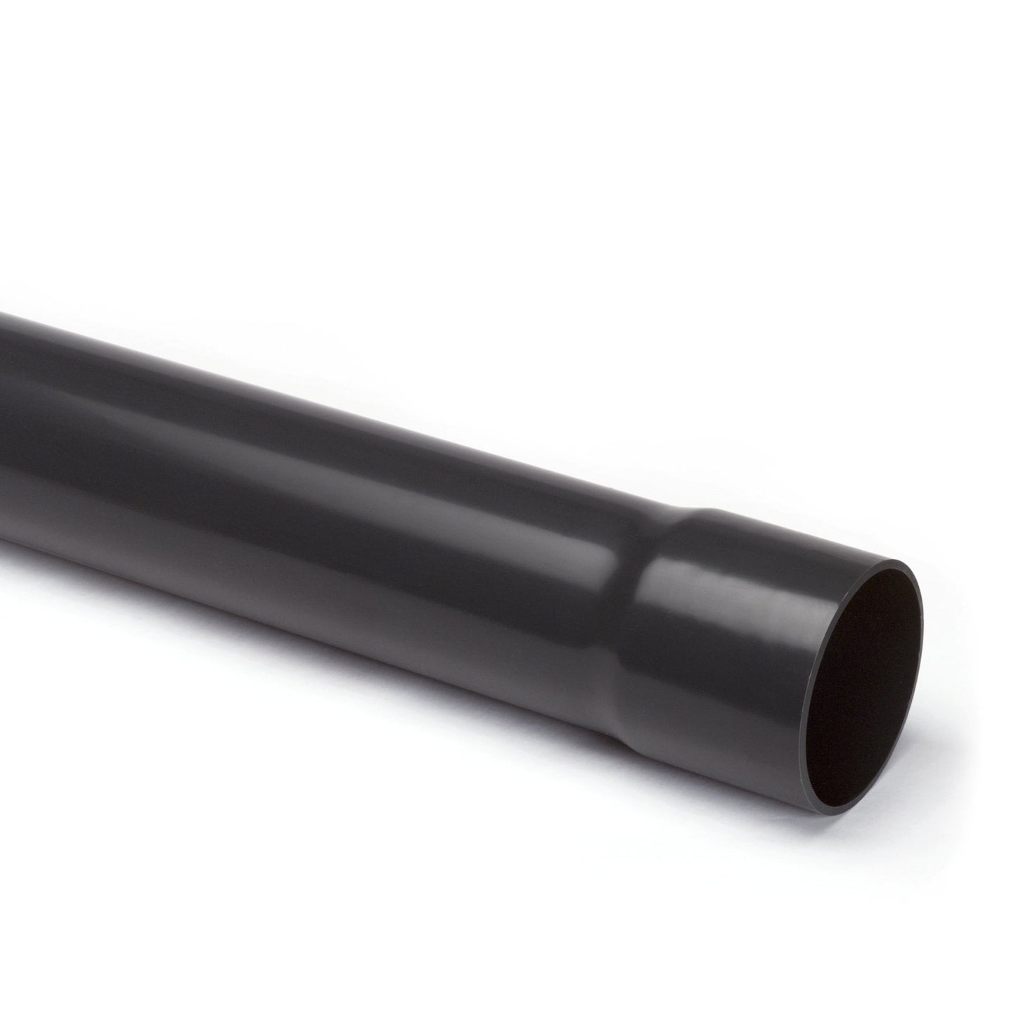 Omniplast pressure pipe with molded adhesive socket, PVC, dark grey, 50x2.4mm, 10 bar, l=5m, Kiwa