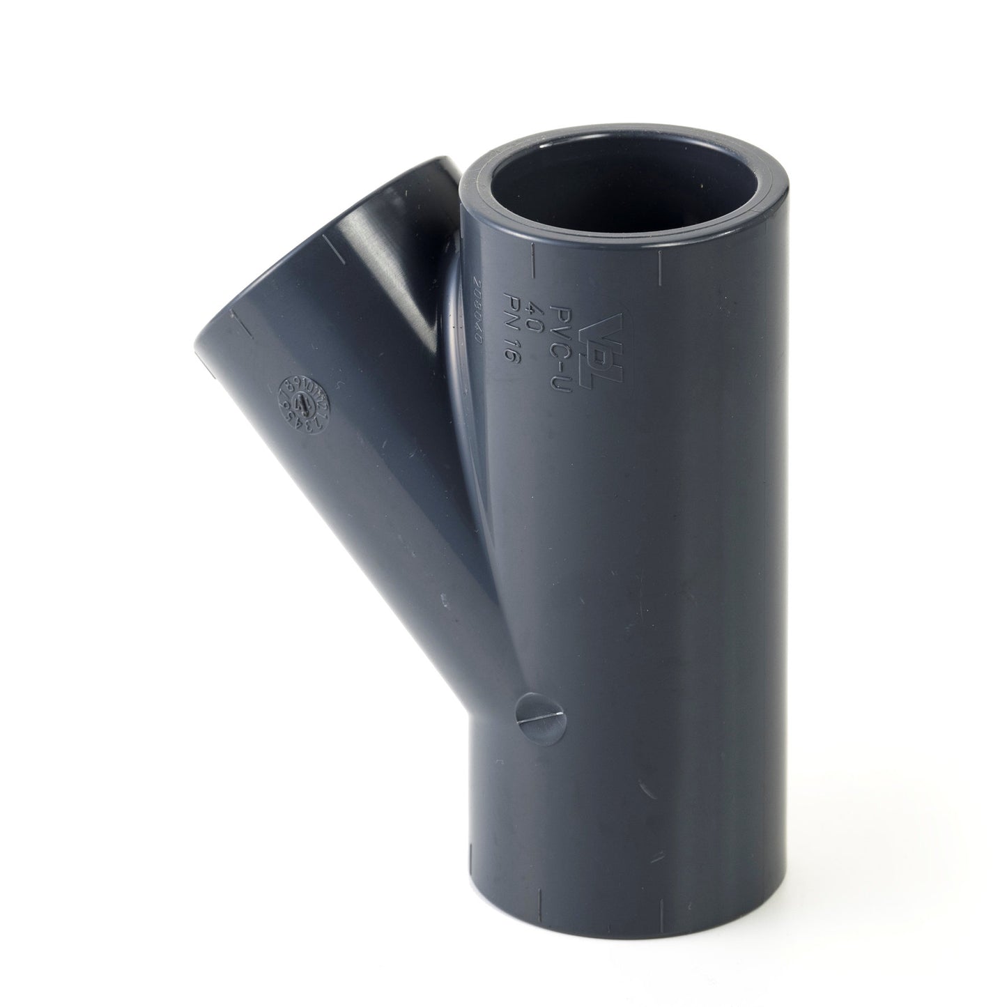 VDL T-piece 45°, PVC, type A, 3x internal glue, 16 bar, 25 mm