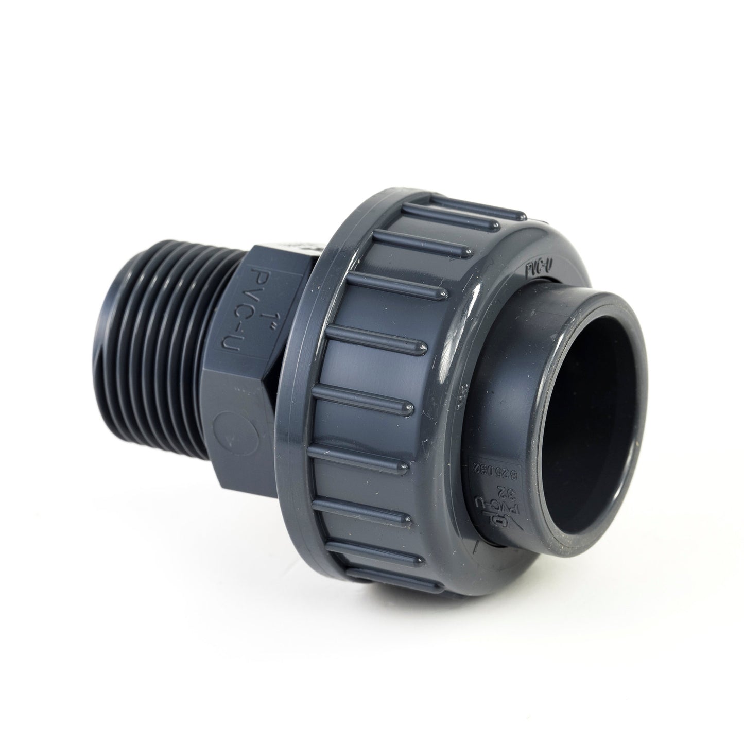 VDL 3-piece coupling, PVC, internal glue x male thread, 16 bar, 32 mm x 1"